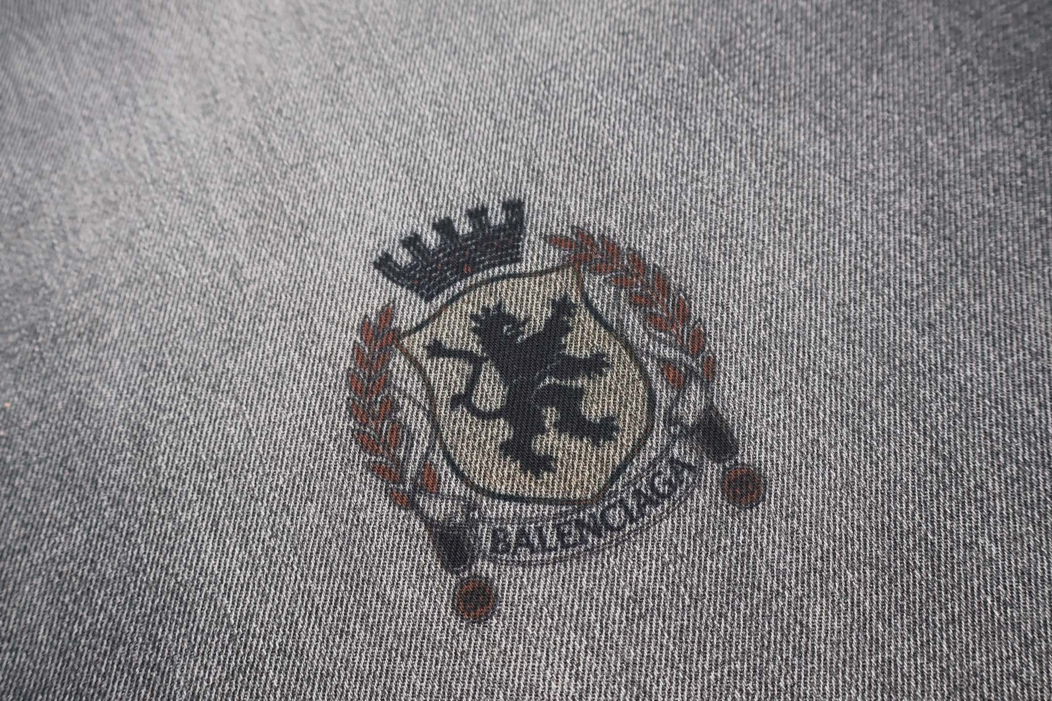 Balenciaga 巴黎世家 剪刀印花刺绣做旧阔腿牛仔裤 长裤 裤子 黑色 C0