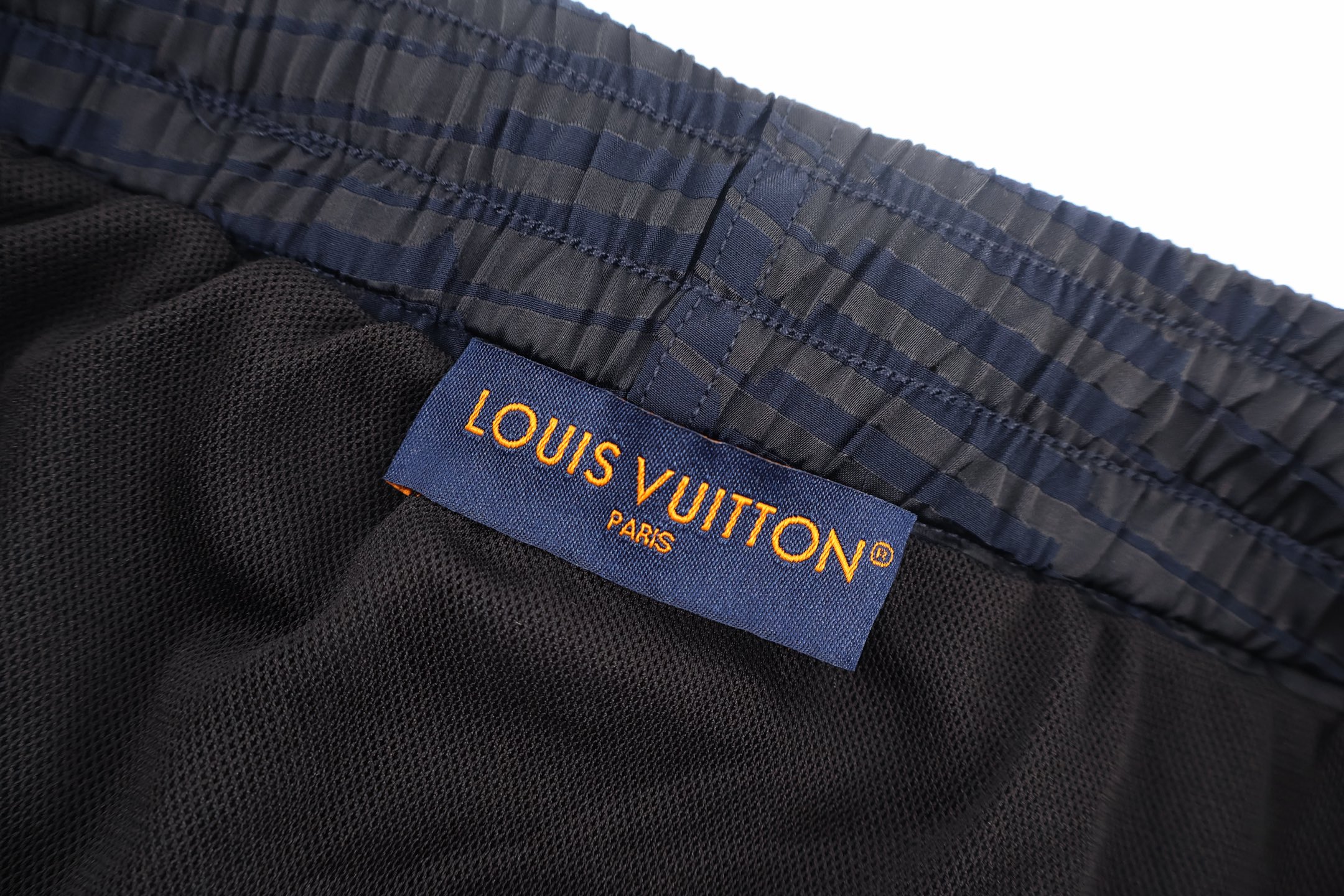 LOUIS VUITTON 路易威登 LV 暗纹叠印速干沙滩短裤 休闲裤 裤子 蓝色 B0