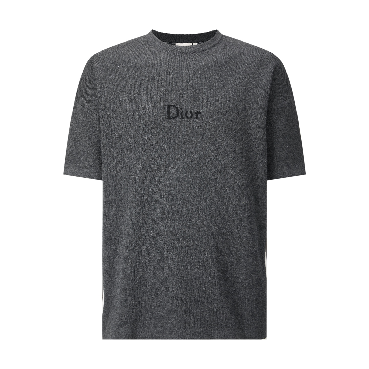 DIOR 迪奥 字母标识提花针织圆领短袖 针织衫 T恤 深灰色 B0