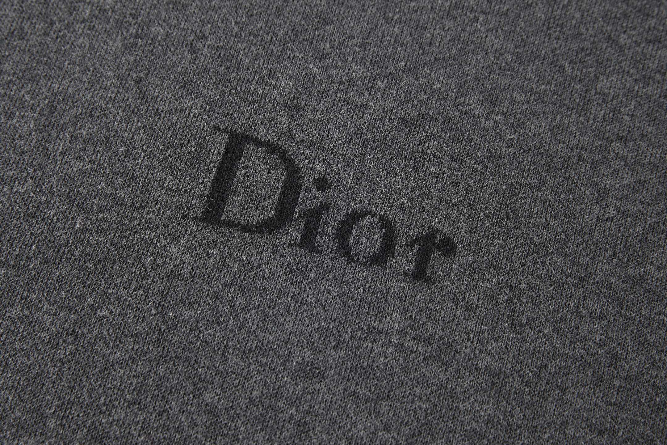DIOR 迪奥 字母标识提花针织圆领短袖 针织衫 T恤 深灰色 B0