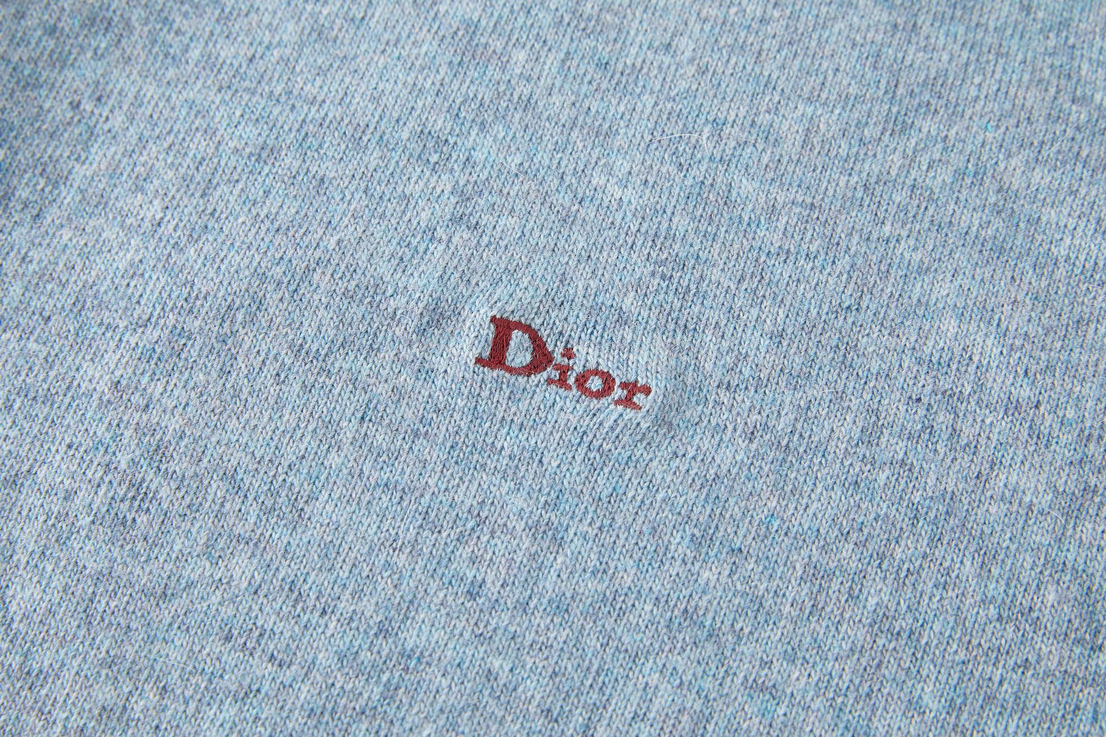 DIOR 迪奥 刺绣标识针织开衫 毛衣 针织衫 外套 长袖 蓝色 B0