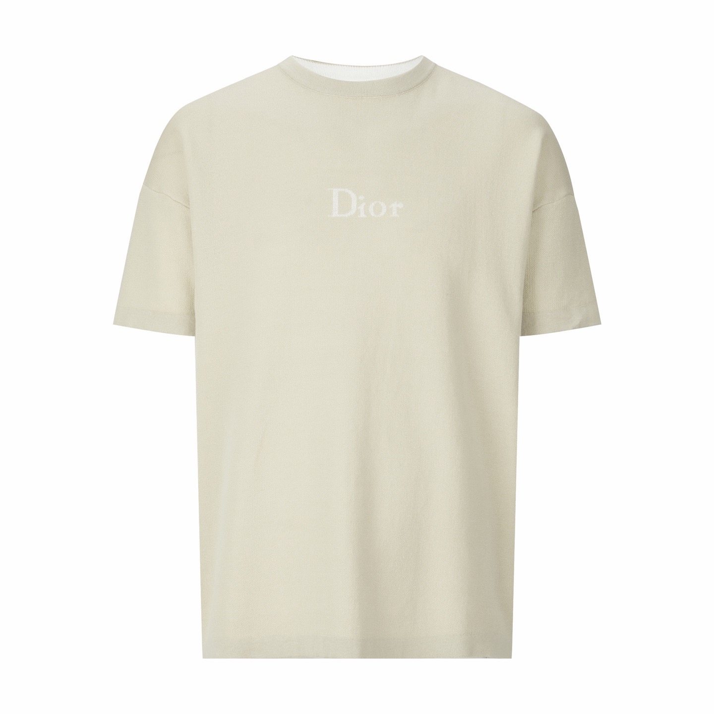 DIOR 迪奥 字母标识提花针织圆领短袖 针织衫 T恤 卡其色 B0