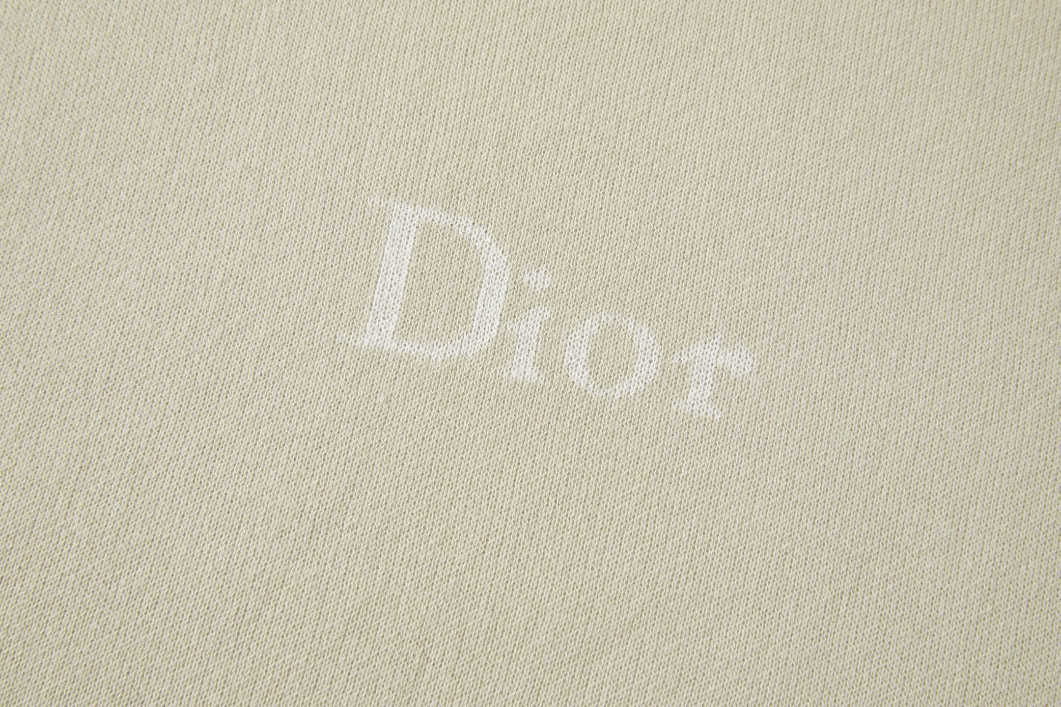 DIOR 迪奥 字母标识提花针织圆领短袖 针织衫 T恤 卡其色 B0