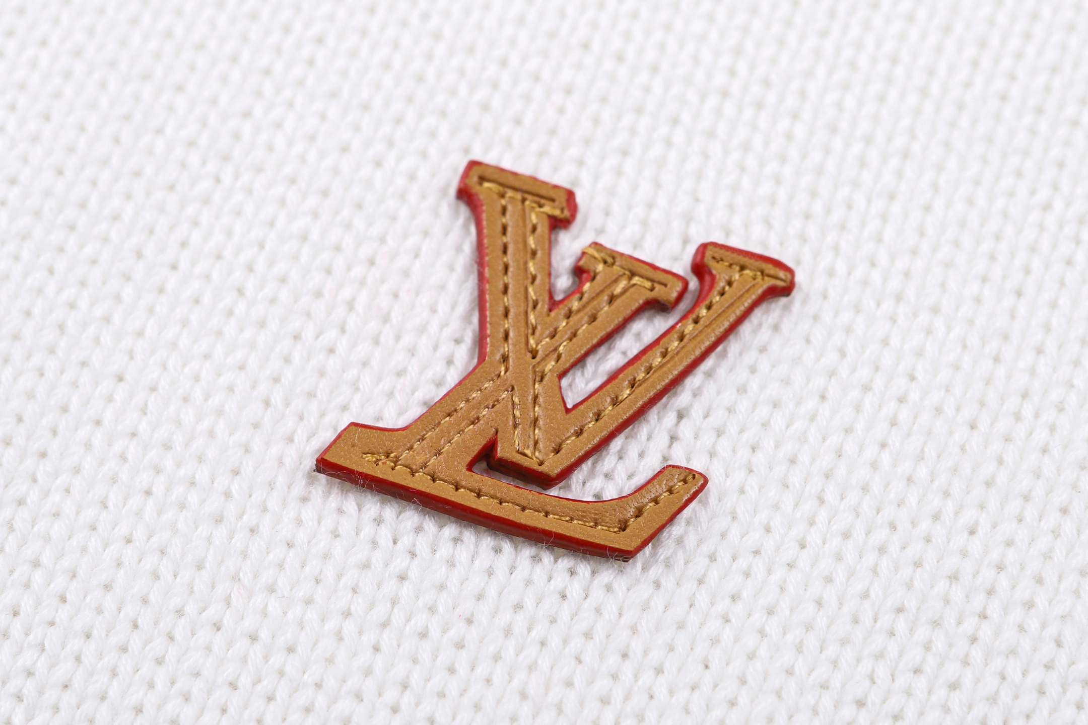 LOUIS VUITTON 路易威登 皮标logo标识连帽卫衣 帽衫 外套 长袖 白色 B5