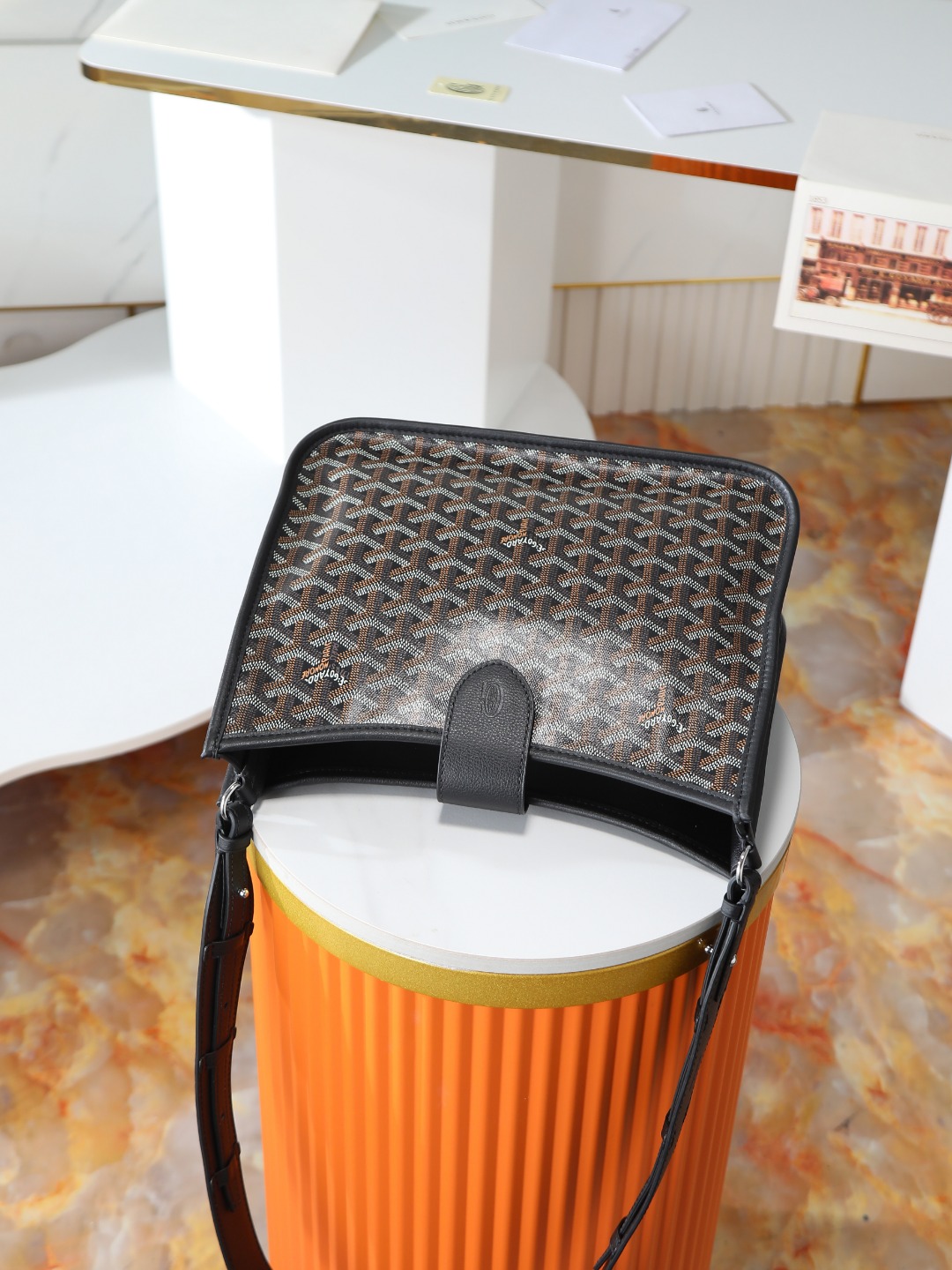 戈雅 斜跨 Goyard MUSETTE – Leather, Beechwood, and Canvas with Calfskin Trim F0-MUSETTPMLTY-01CG01P