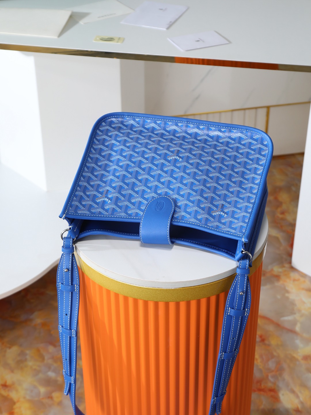 戈雅 斜跨 Goyard MUSETTE – Leather, Beechwood, and Canvas with Calfskin Trim F0-MUSETTPMLTY-01CG01P
