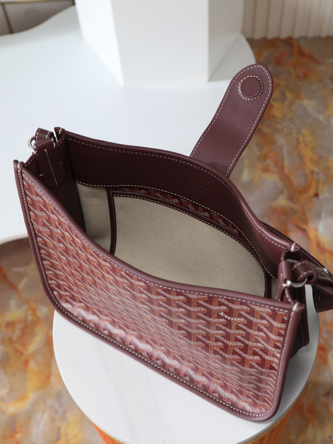 戈雅 斜跨 Goyard MUSETTE – Leather, Beechwood, and Canvas with Calfskin Trim F0-MUSETTPMLTY-01CG01P