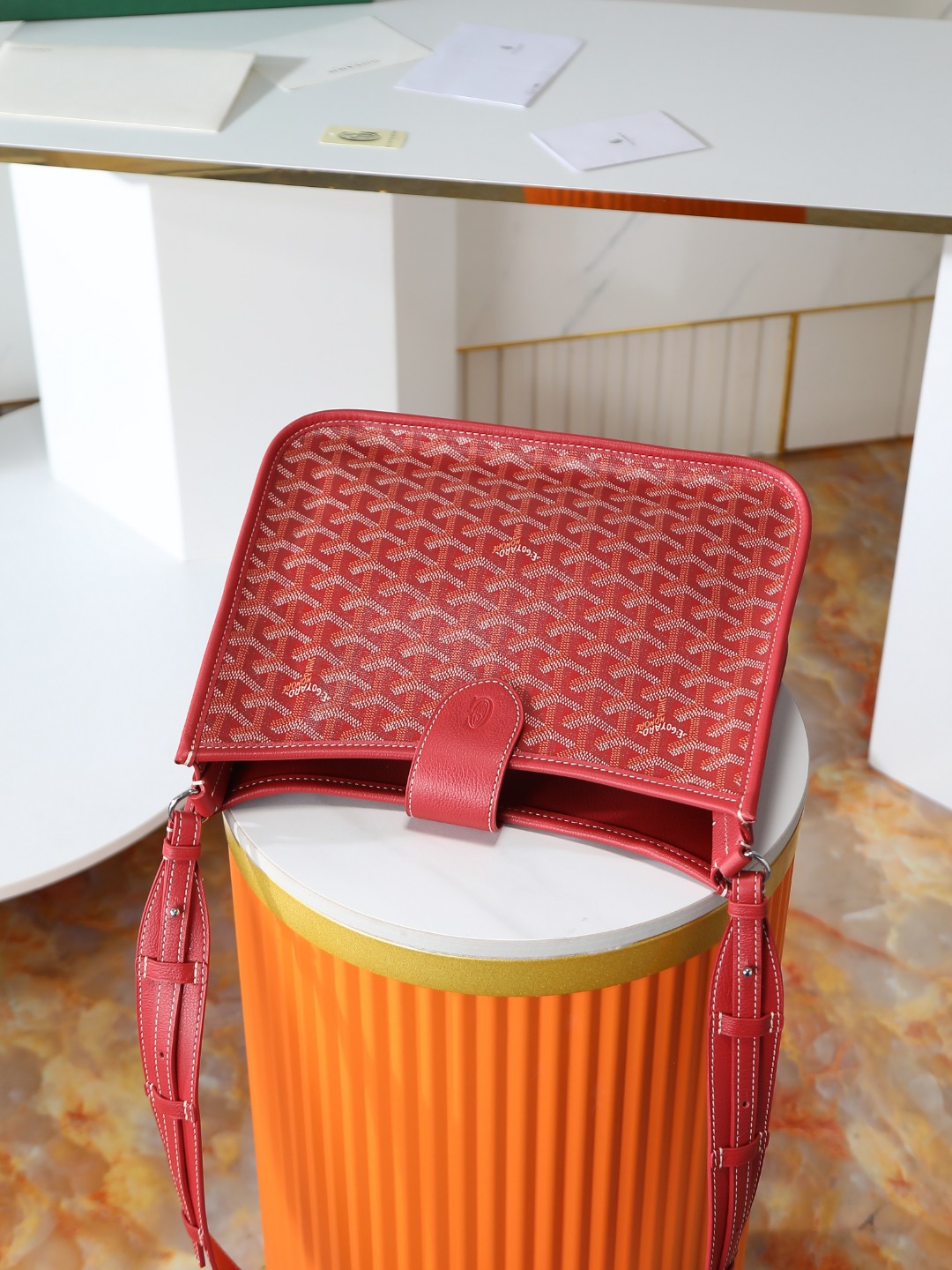 戈雅 斜跨 Goyard MUSETTE – Leather, Beechwood, and Canvas with Calfskin Trim F0-MUSETTPMLTY-01CG01P