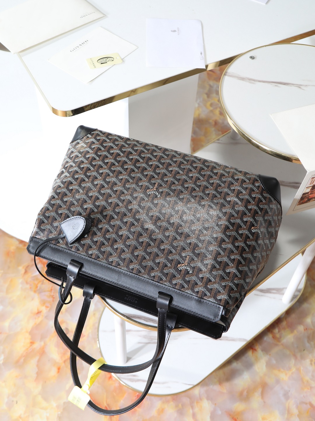 GOYARD 戈雅  托特手提 Biaude -Tote Bag (Canvas and Leather) — Dual-Use Handheld/Shoulder Bag-F0-BELBIAPMLTY