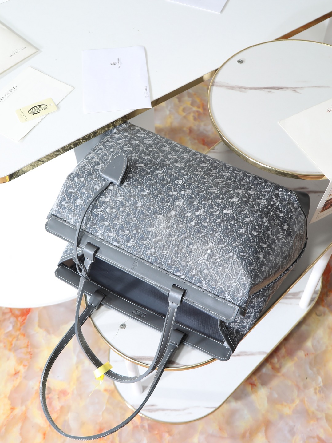 GOYARD 戈雅  托特手提 Biaude -Tote Bag (Canvas and Leather) — Dual-Use Handheld/Shoulder Bag-F0-BELBIAPMLTY