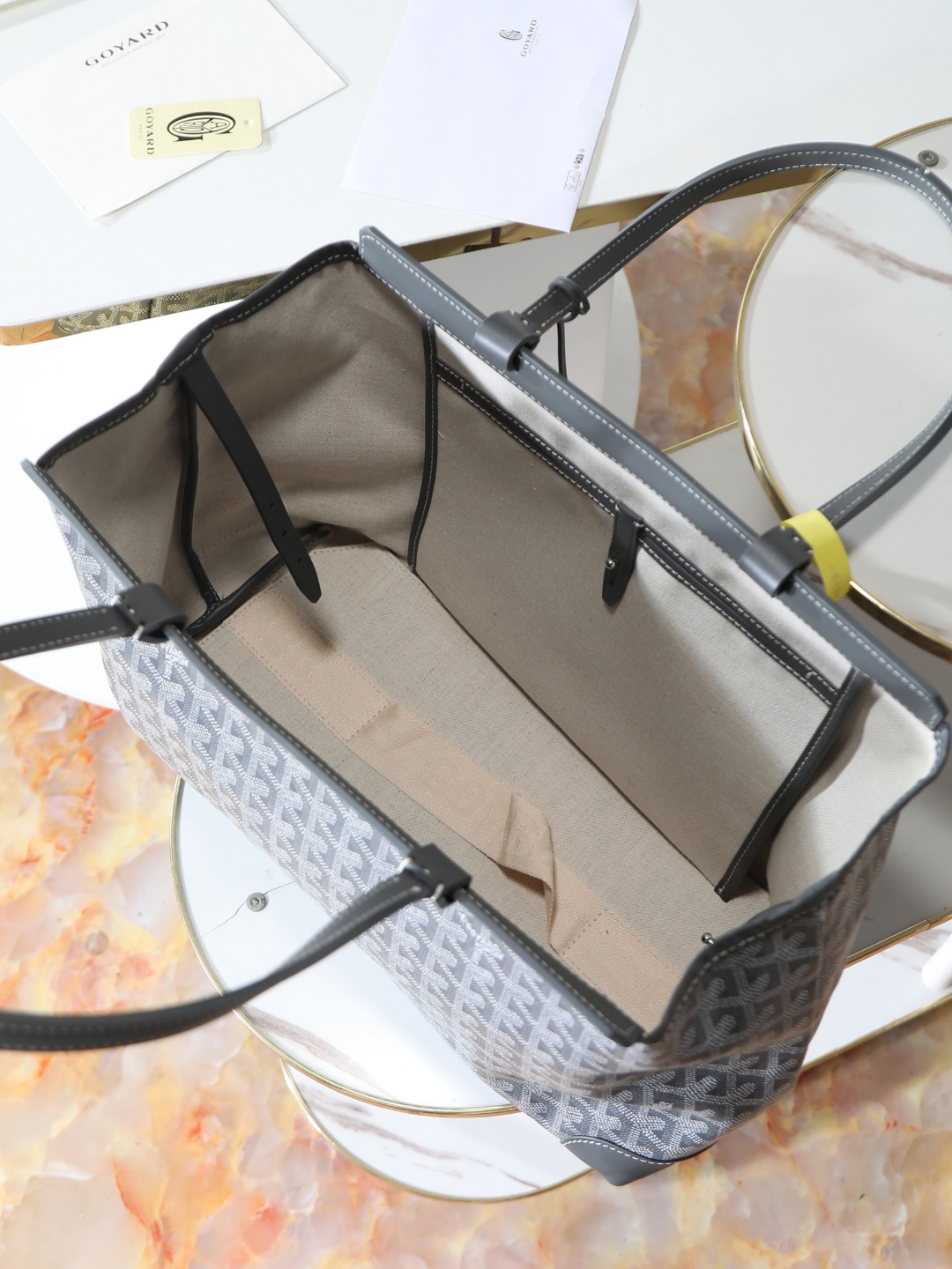 GOYARD 戈雅  托特手提 Biaude -Tote Bag (Canvas and Leather) — Dual-Use Handheld/Shoulder Bag-F0-BELBIAPMLTY