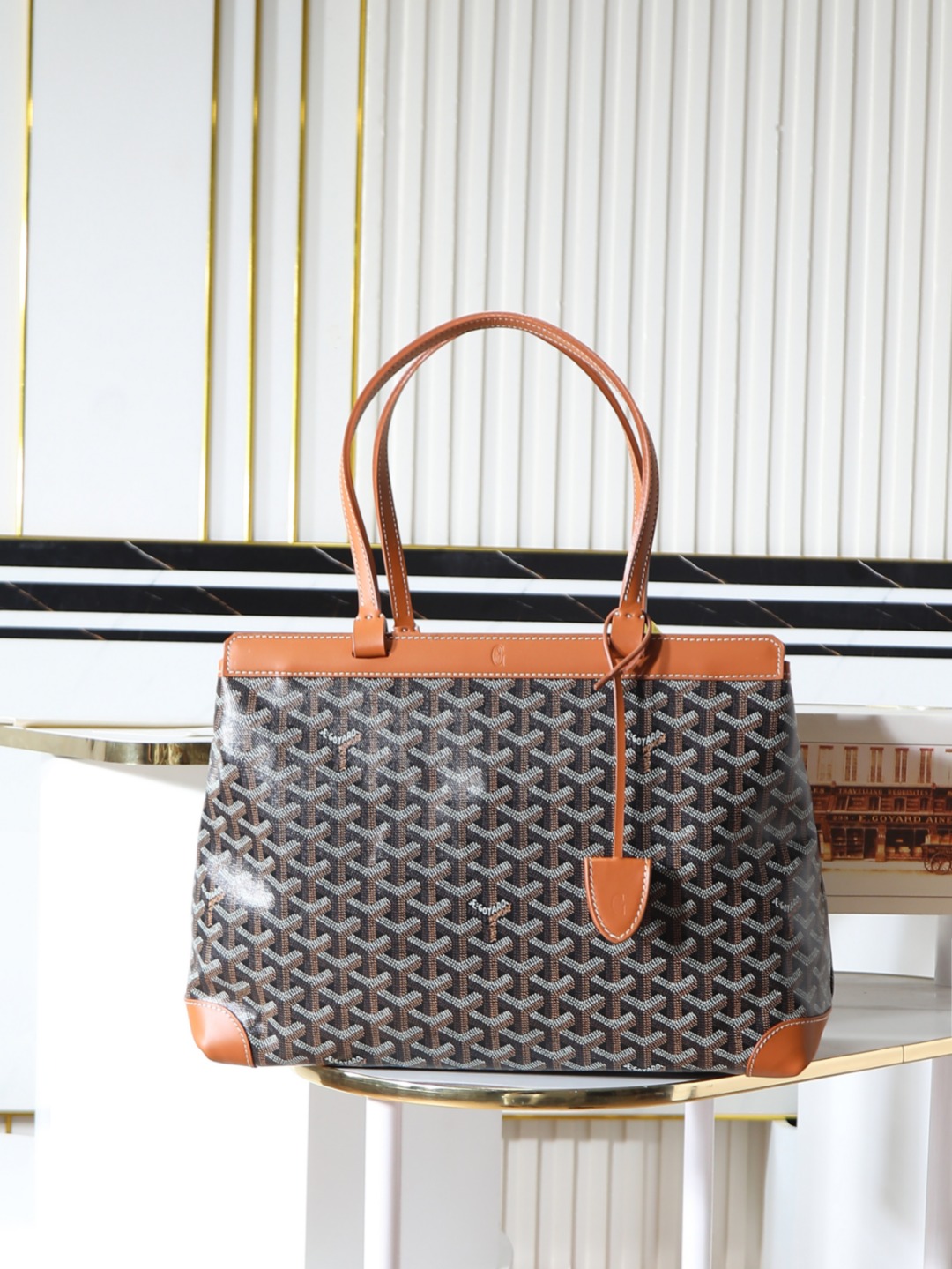 GOYARD 戈雅  托特手提 Biaude -Tote Bag (Canvas and Leather) — Dual-Use Handheld/Shoulder Bag-F0-BELBIAPMLTY