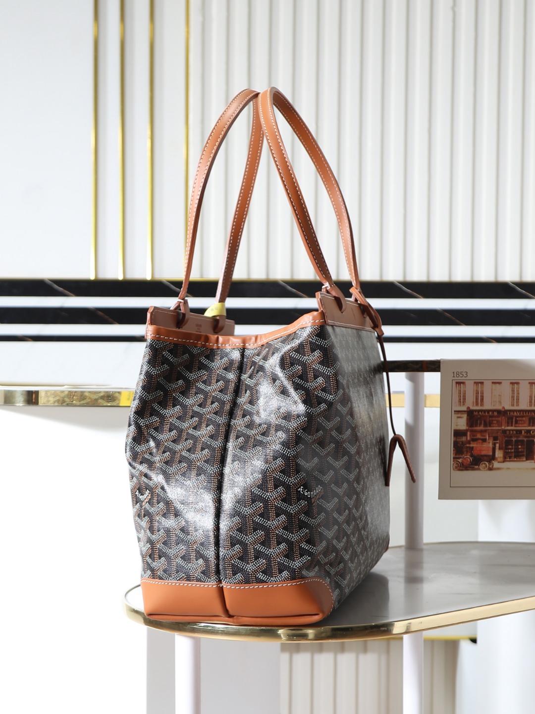 GOYARD 戈雅  托特手提 Biaude -Tote Bag (Canvas and Leather) — Dual-Use Handheld/Shoulder Bag-F0-BELBIAPMLTY