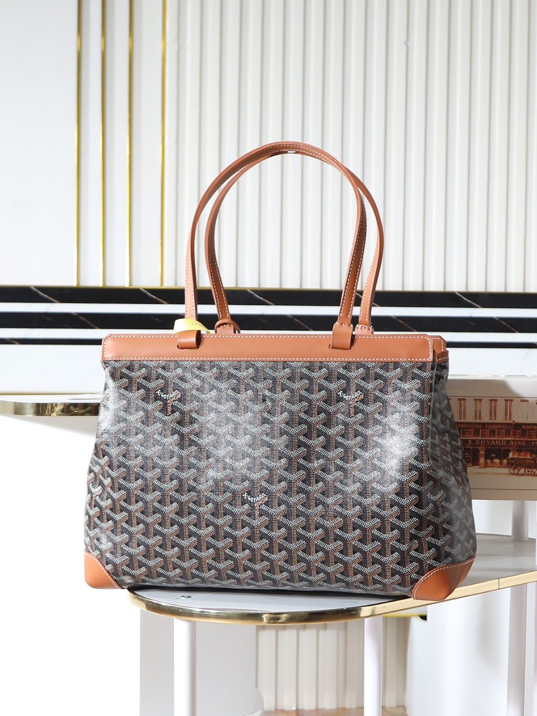 GOYARD 戈雅  托特手提 Biaude -Tote Bag (Canvas and Leather) — Dual-Use Handheld/Shoulder Bag-F0-BELBIAPMLTY