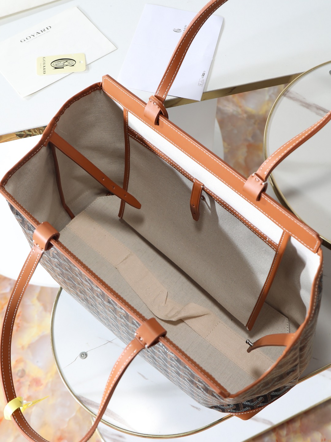 GOYARD 戈雅  托特手提 Biaude -Tote Bag (Canvas and Leather) — Dual-Use Handheld/Shoulder Bag-F0-BELBIAPMLTY