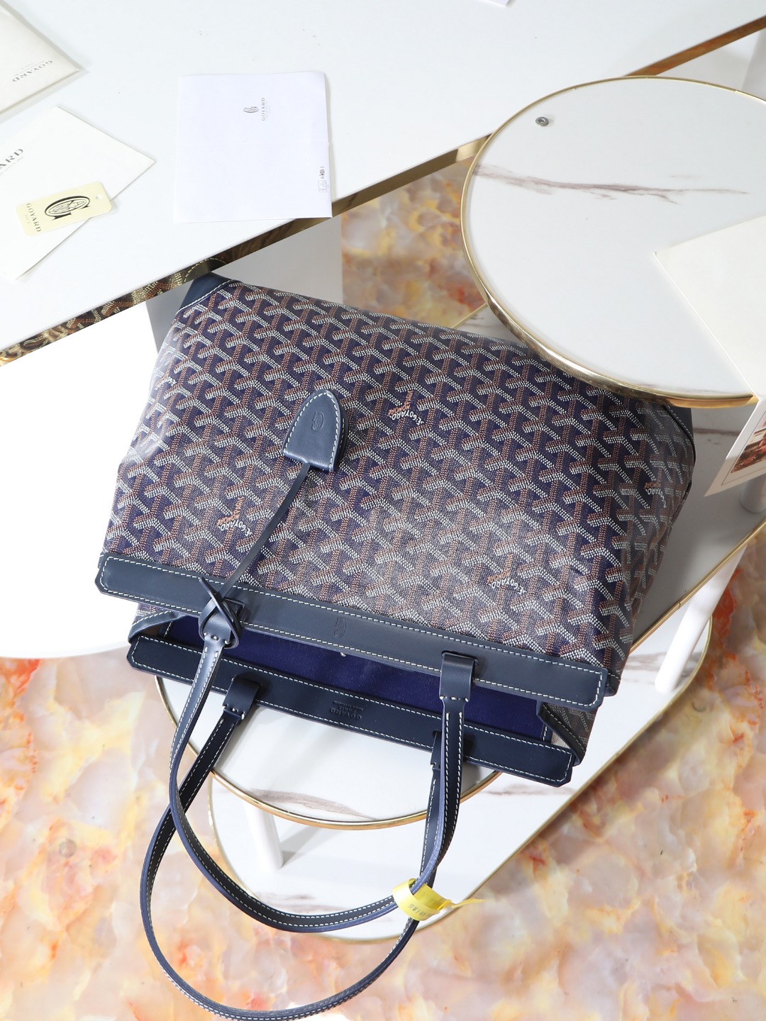 GOYARD 戈雅  托特手提 Biaude -Tote Bag (Canvas and Leather) — Dual-Use Handheld/Shoulder Bag-F0-BELBIAPMLTY