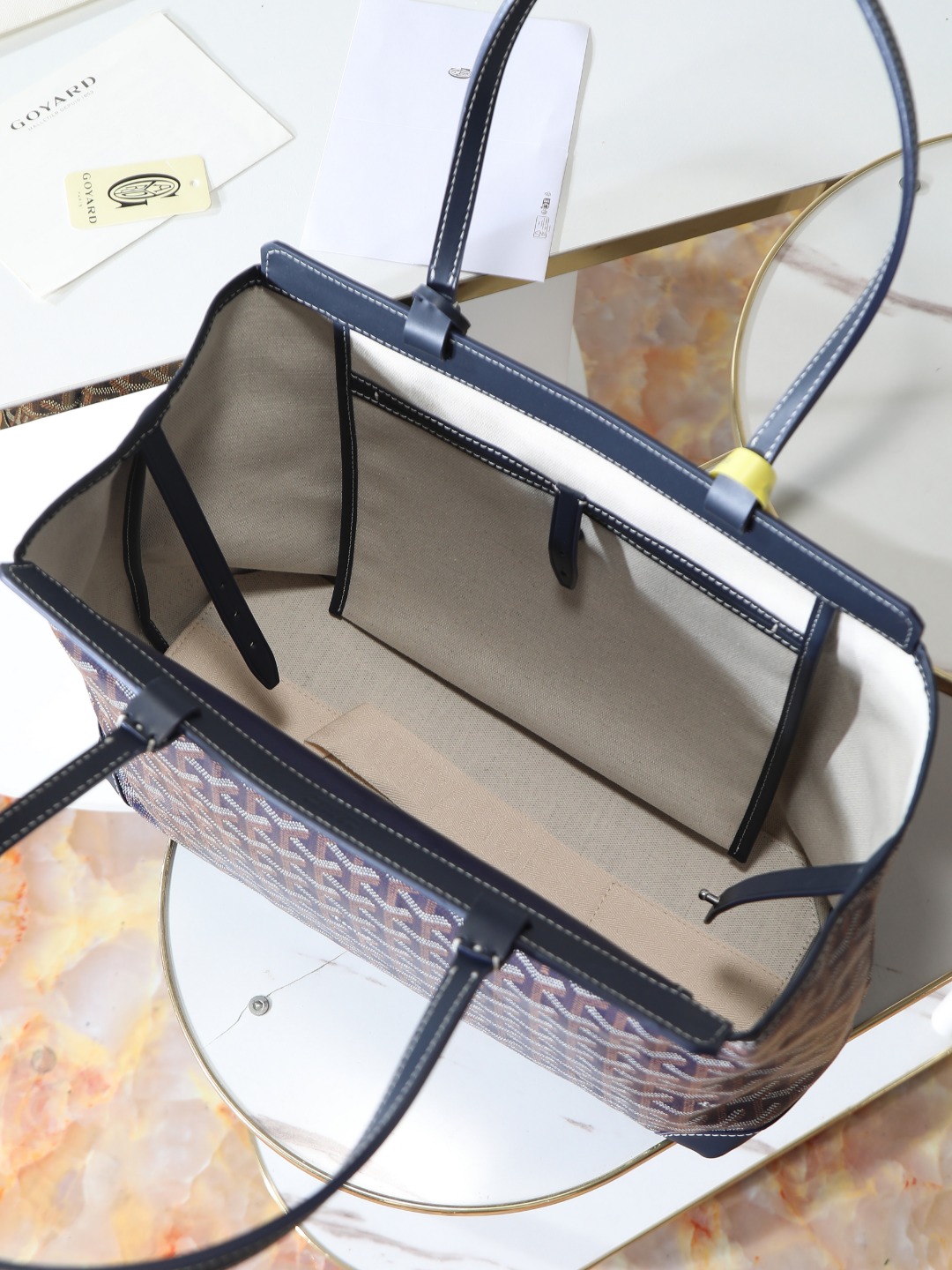 GOYARD 戈雅  托特手提 Biaude -Tote Bag (Canvas and Leather) — Dual-Use Handheld/Shoulder Bag-F0-BELBIAPMLTY