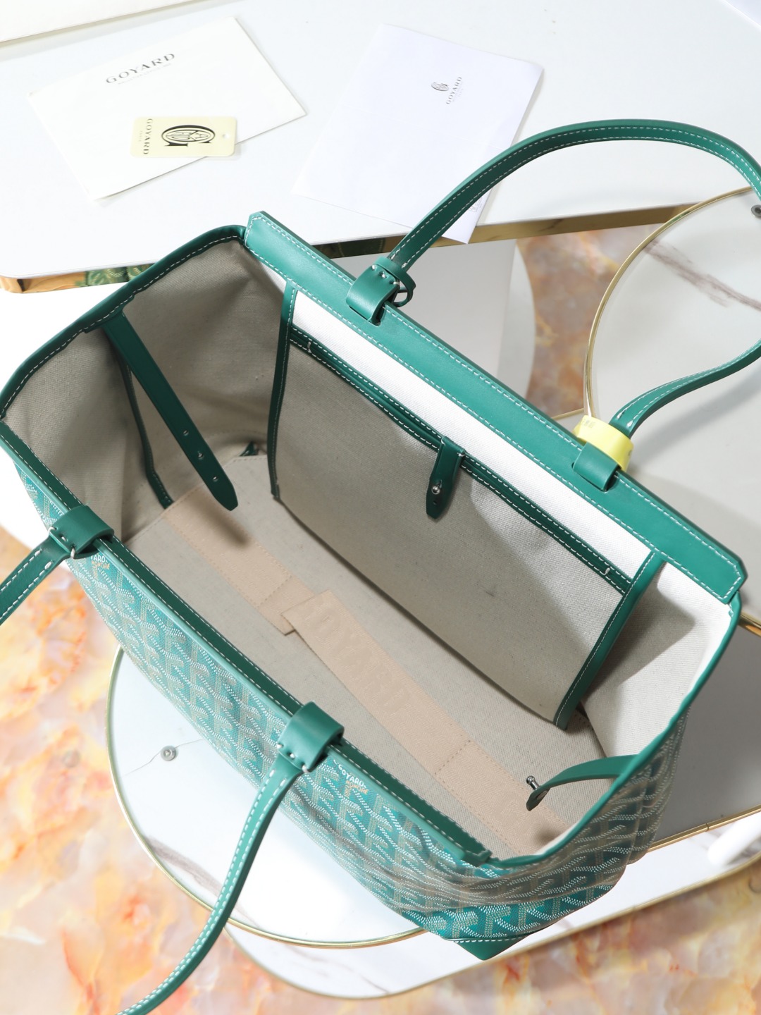 GOYARD 戈雅  托特手提 Biaude -Tote Bag (Canvas and Leather) — Dual-Use Handheld/Shoulder Bag-F0-BELBIAPMLTY