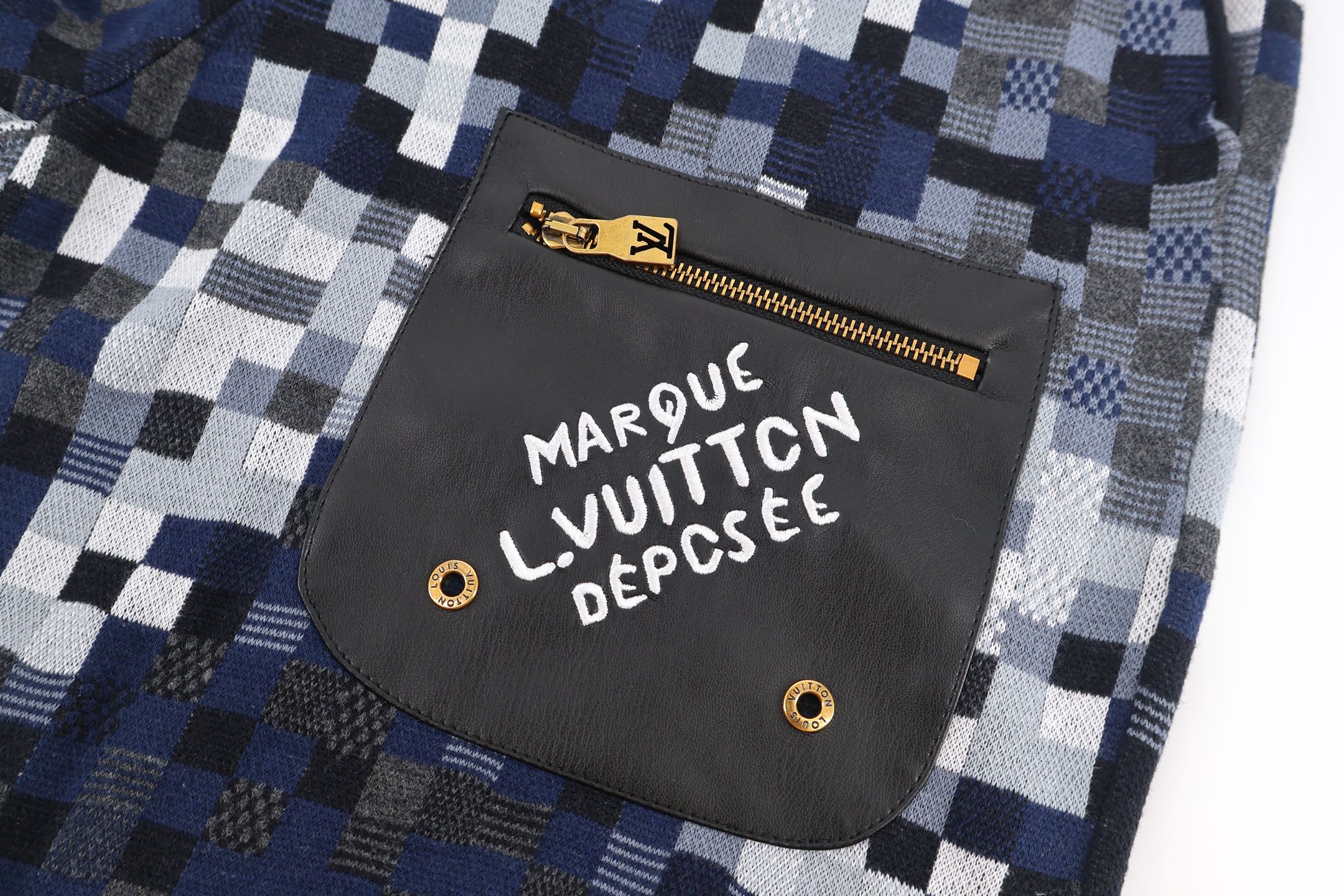 LOUIS VUITTON 路易威登 LV 拼皮 马赛克提花松紧腰针织短裤 休闲裤 裤子 B5