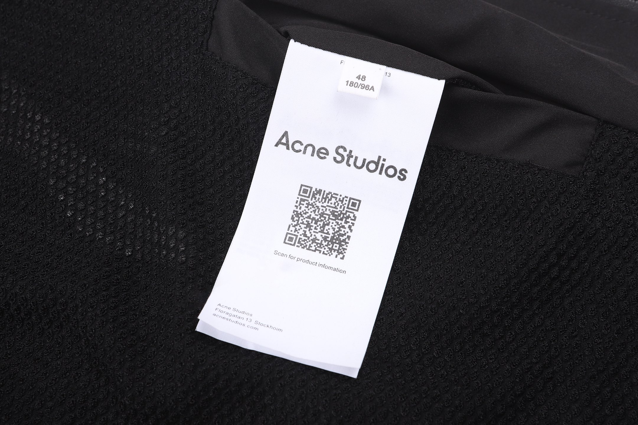Acne Studios 撞色徽标刺绣宽松拉链立领夹克 外套 长袖 黑色 B5