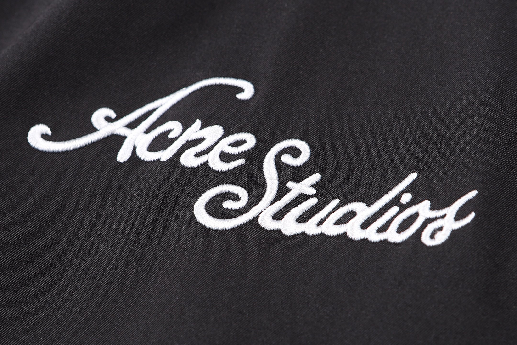 Acne Studios 撞色徽标刺绣宽松拉链立领夹克 外套 长袖 黑色 B5