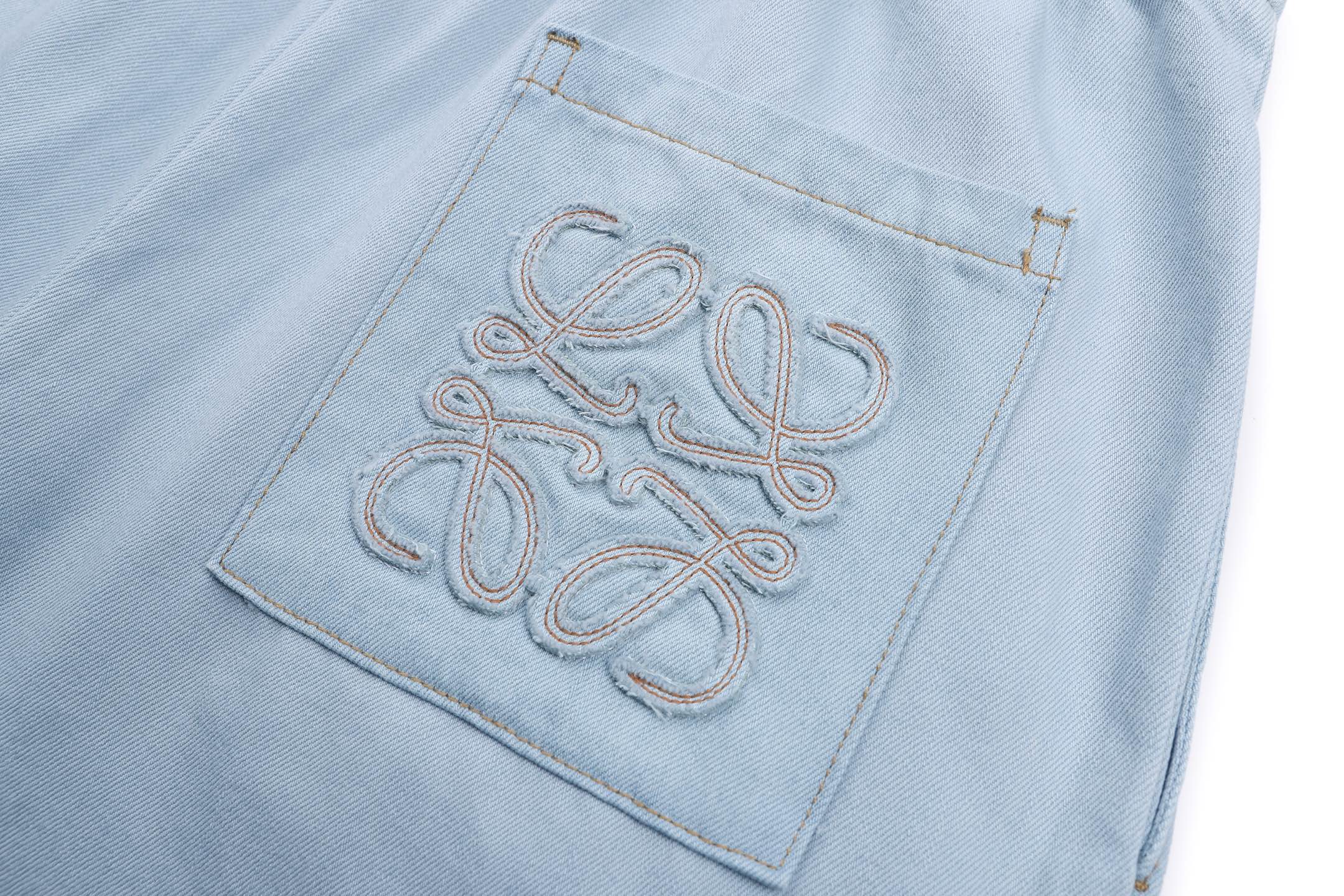 Loewe 罗意威 刺绣logo丹宁牛仔裤 长裤 裤子 休闲裤 蓝色 B0