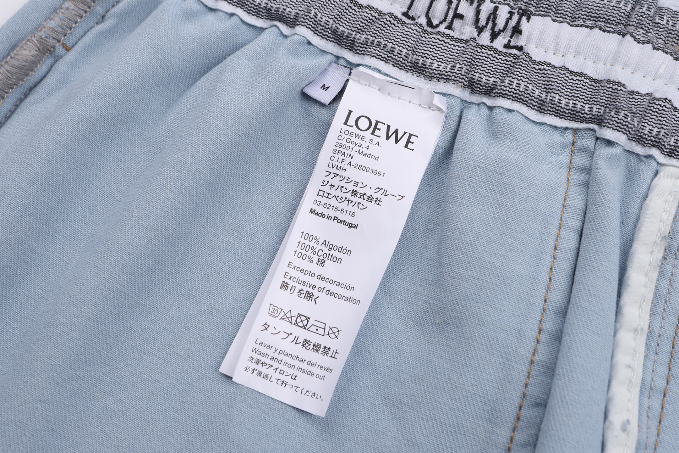 Loewe 罗意威 刺绣logo丹宁牛仔裤 长裤 裤子 休闲裤 蓝色 B0