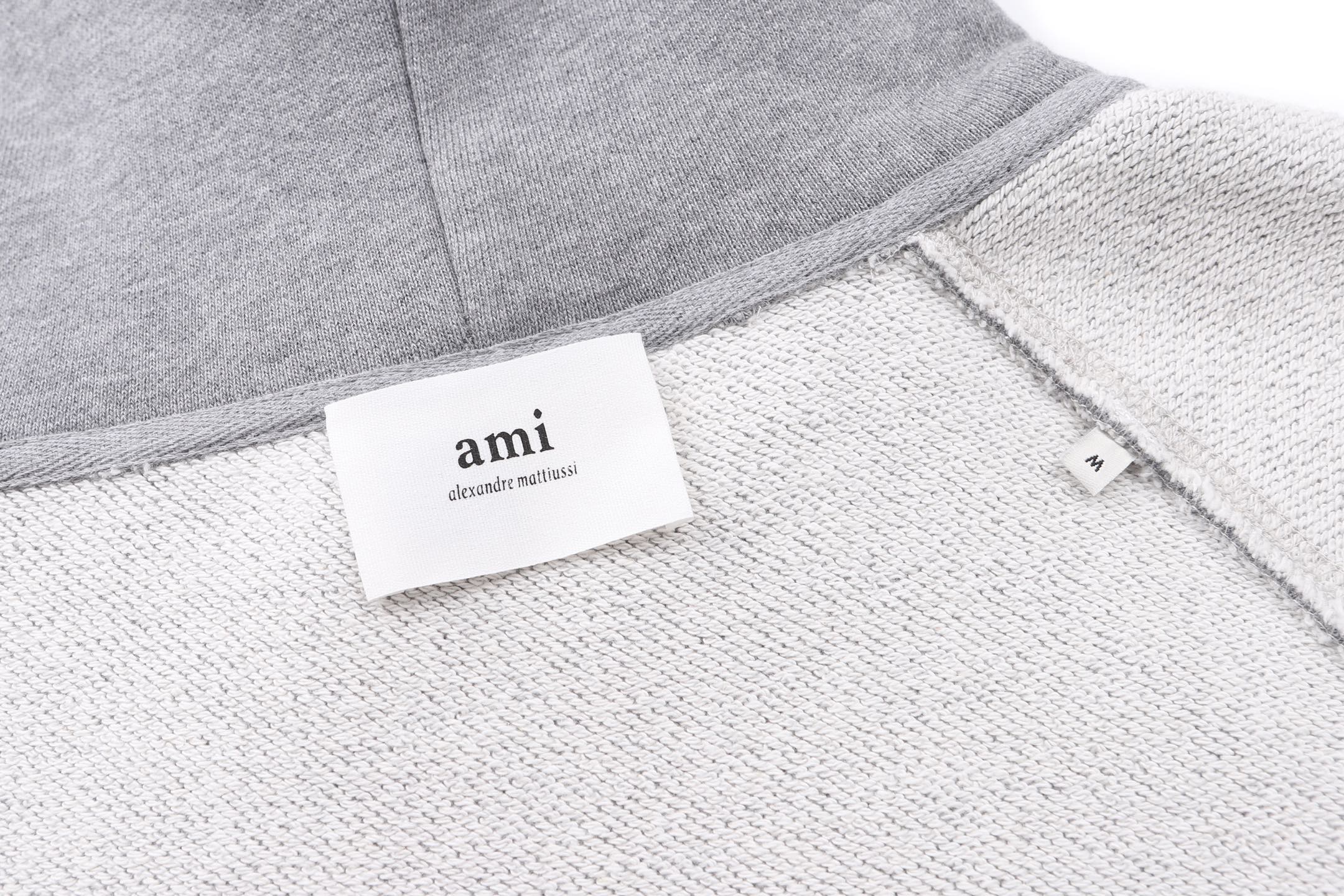 AMIPARIS 红色爱心刺绣logo连帽卫衣 帽衫 外套 长袖 灰色 B0