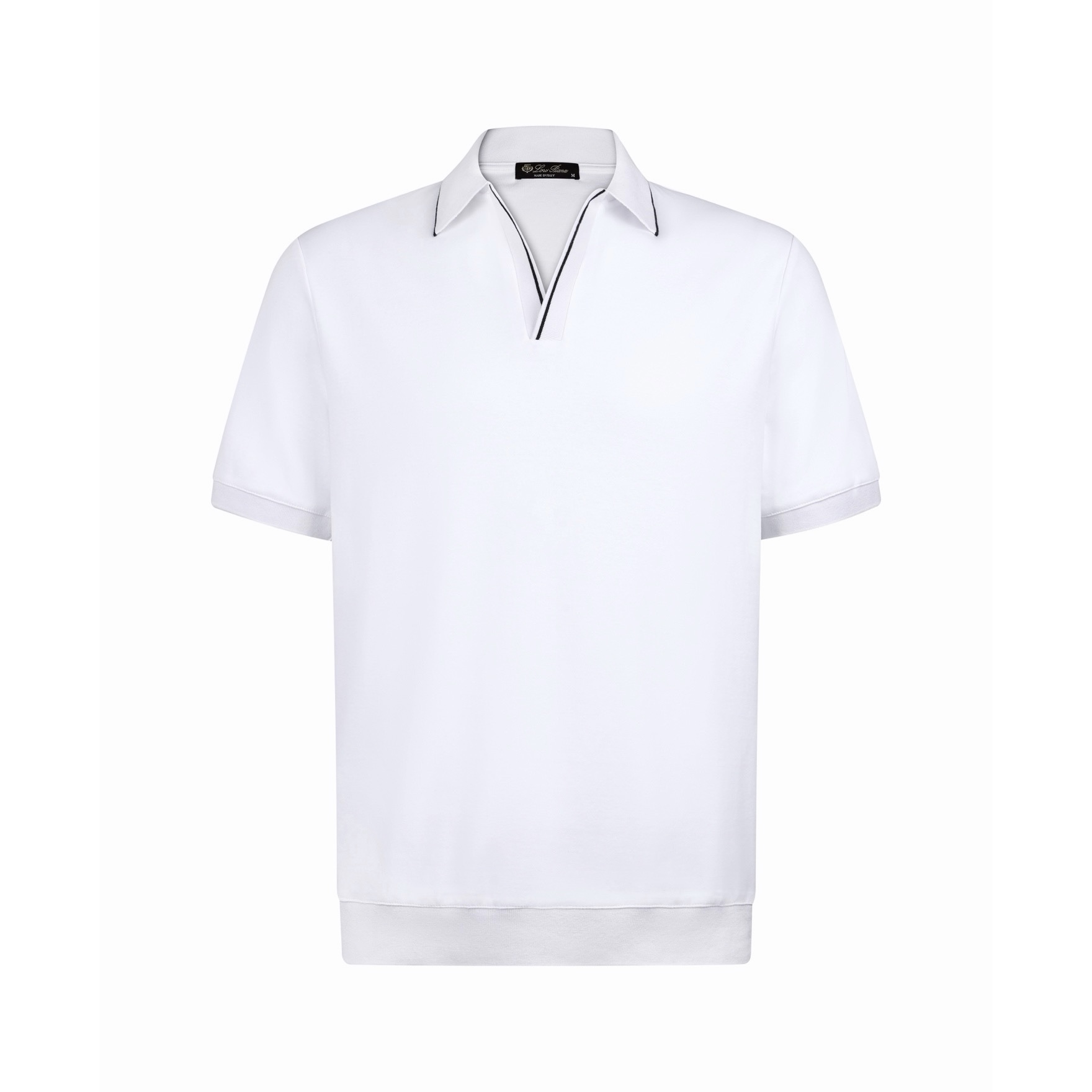 Loro Piana LP 撞色领口Polo衫 短袖 夏季 白色 A2