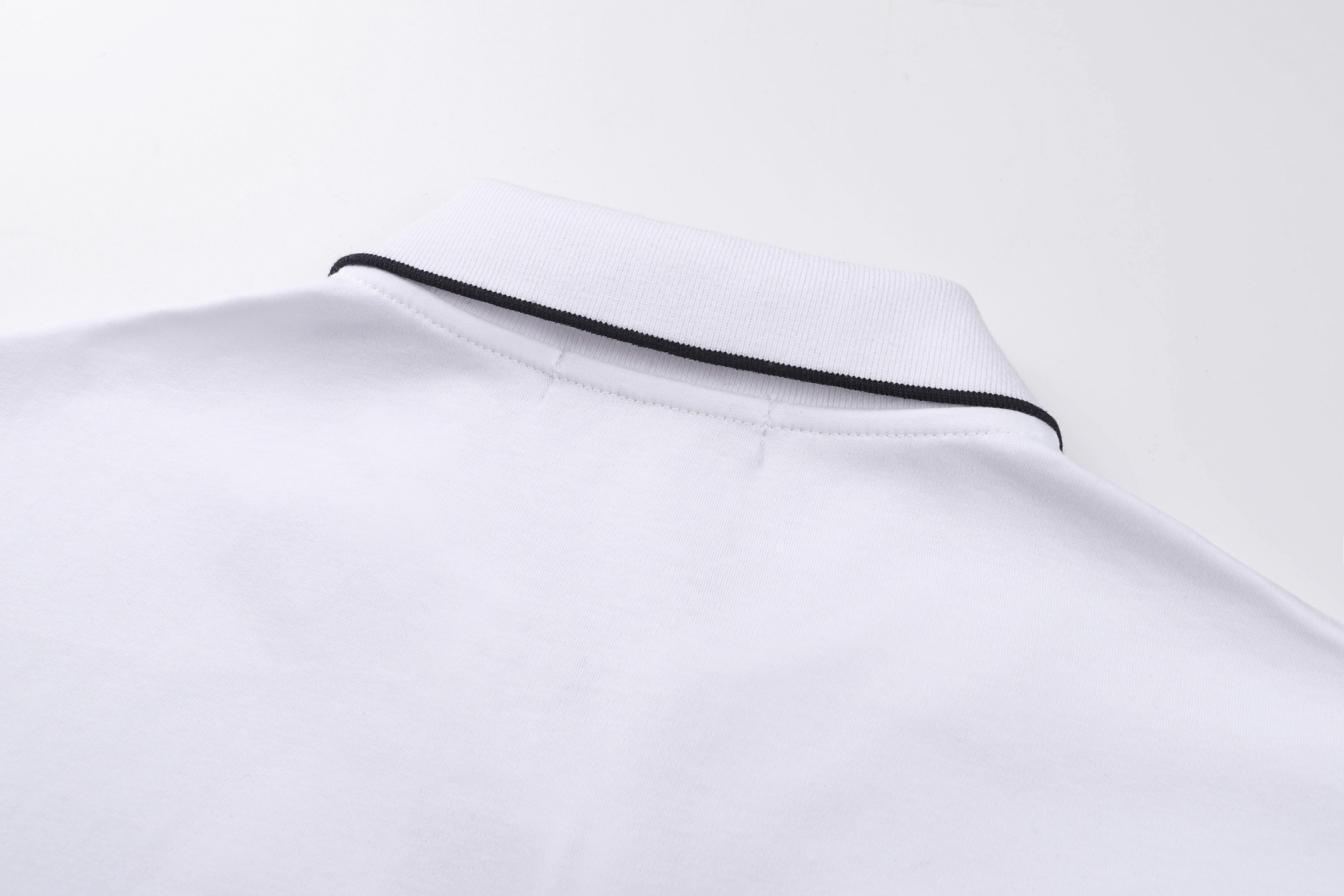 Loro Piana LP 撞色领口Polo衫 短袖 夏季 白色 A2