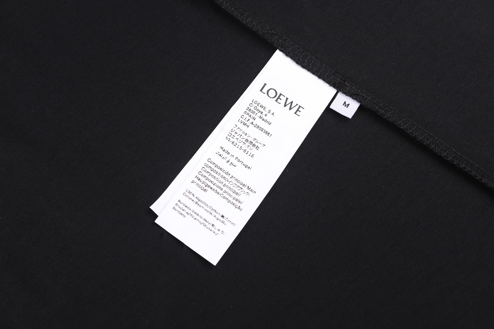Loewe 罗意威 刺绣logo口袋圆领短袖 T恤 白色 黑色 A0 