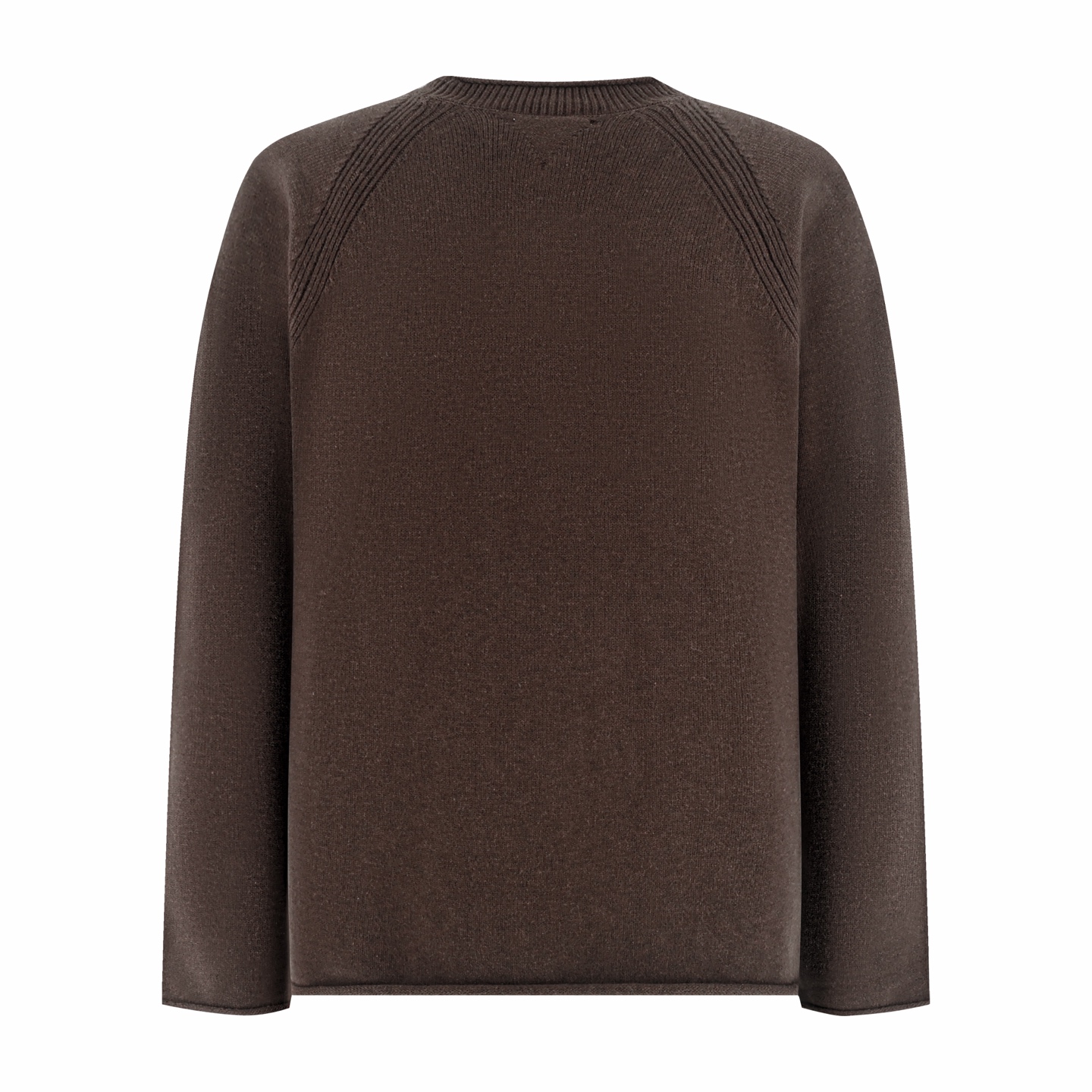 Bottega Veneta 纯色卷边圆领毛衣 针织衫 外套 长袖 咖色 白色 B5
