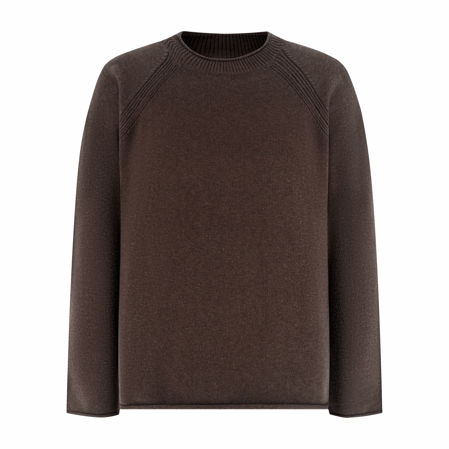 Bottega Veneta 纯色卷边圆领毛衣 针织衫 外套 长袖 咖色 白色 B5
