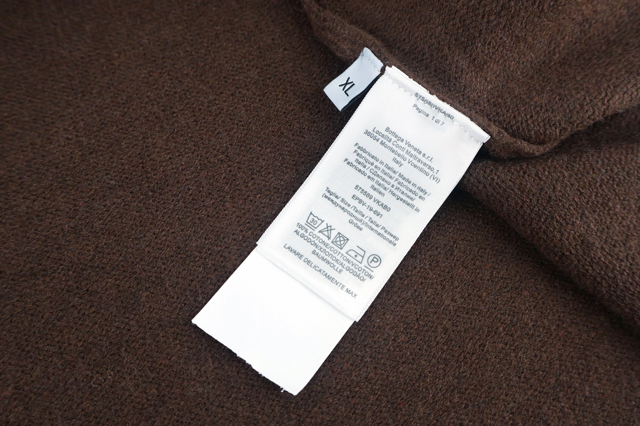 Bottega Veneta 纯色卷边圆领毛衣 针织衫 外套 长袖 咖色 白色 B5
