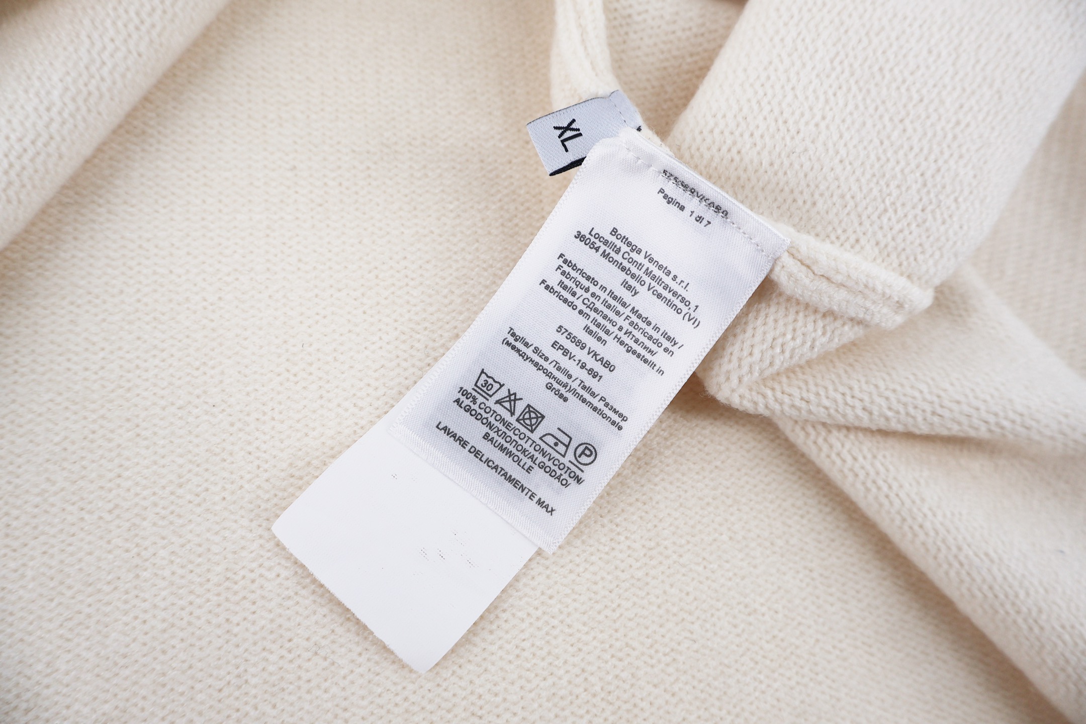 Bottega Veneta 纯色卷边圆领毛衣 针织衫 外套 长袖 咖色 白色 B5