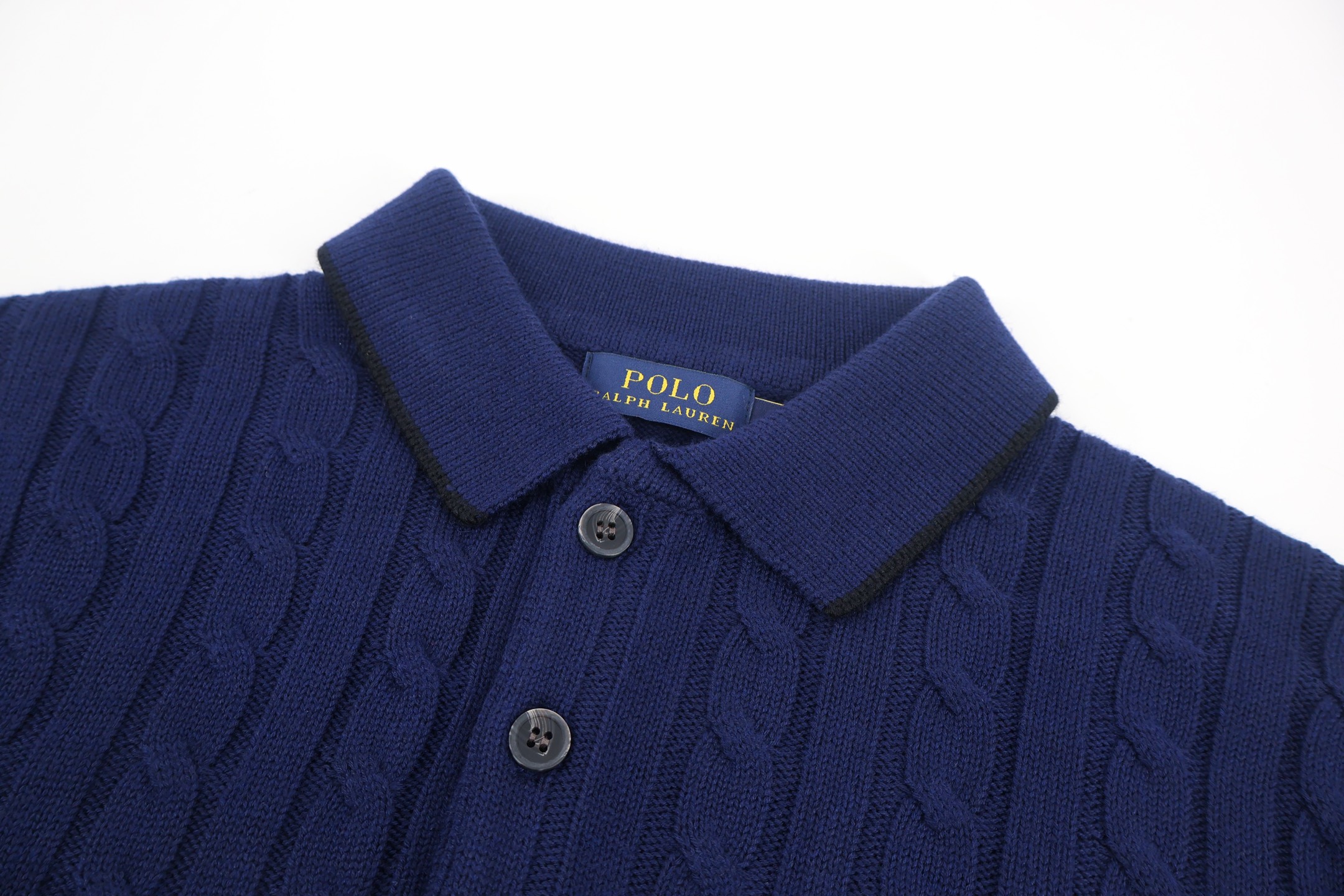 Ralph Lauren 拉夫劳伦 刺绣绞花Polo领毛衣 针织衫 外套 长袖 灰色 蓝色 B5