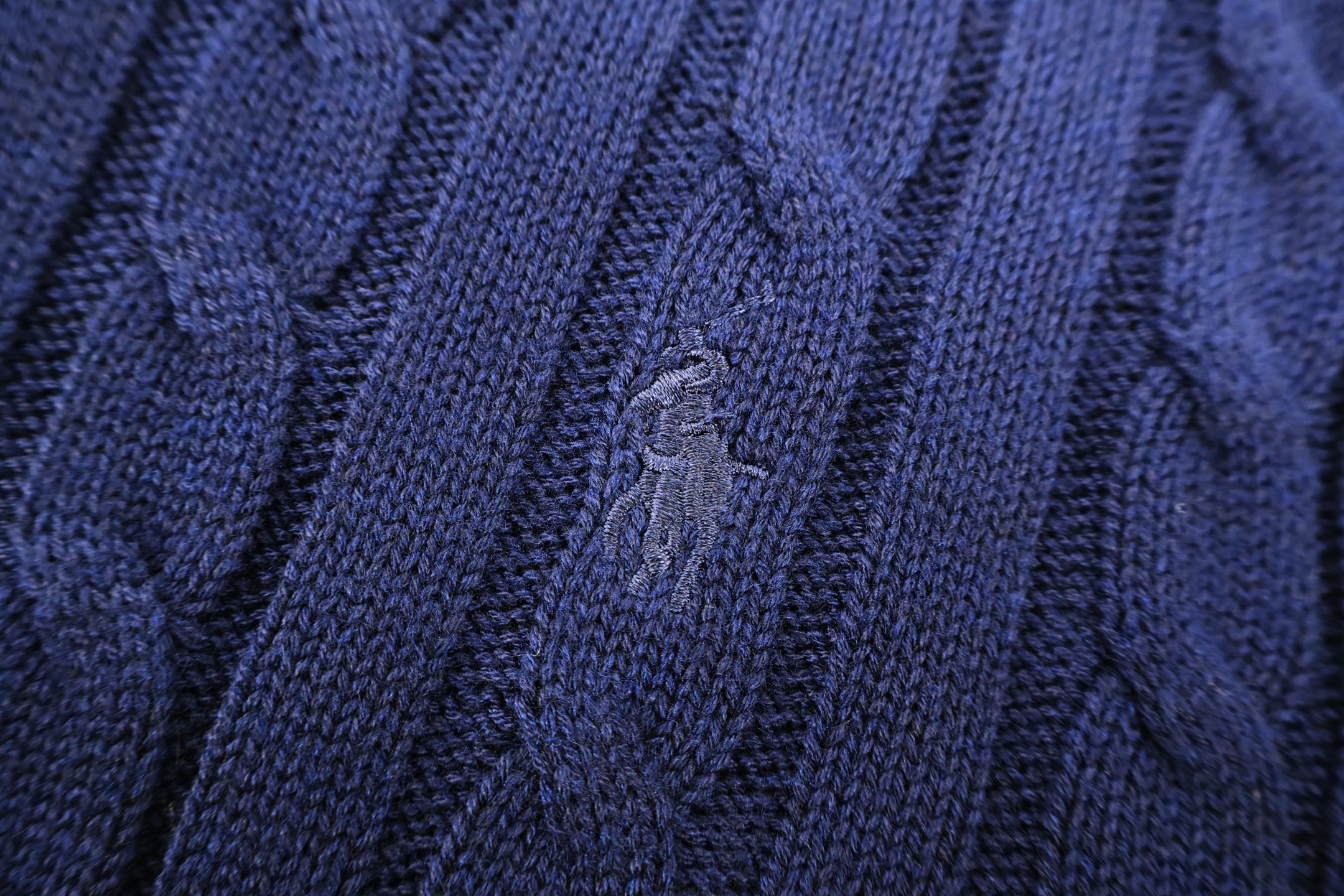 Ralph Lauren 拉夫劳伦 刺绣绞花Polo领毛衣 针织衫 外套 长袖 灰色 蓝色 B5