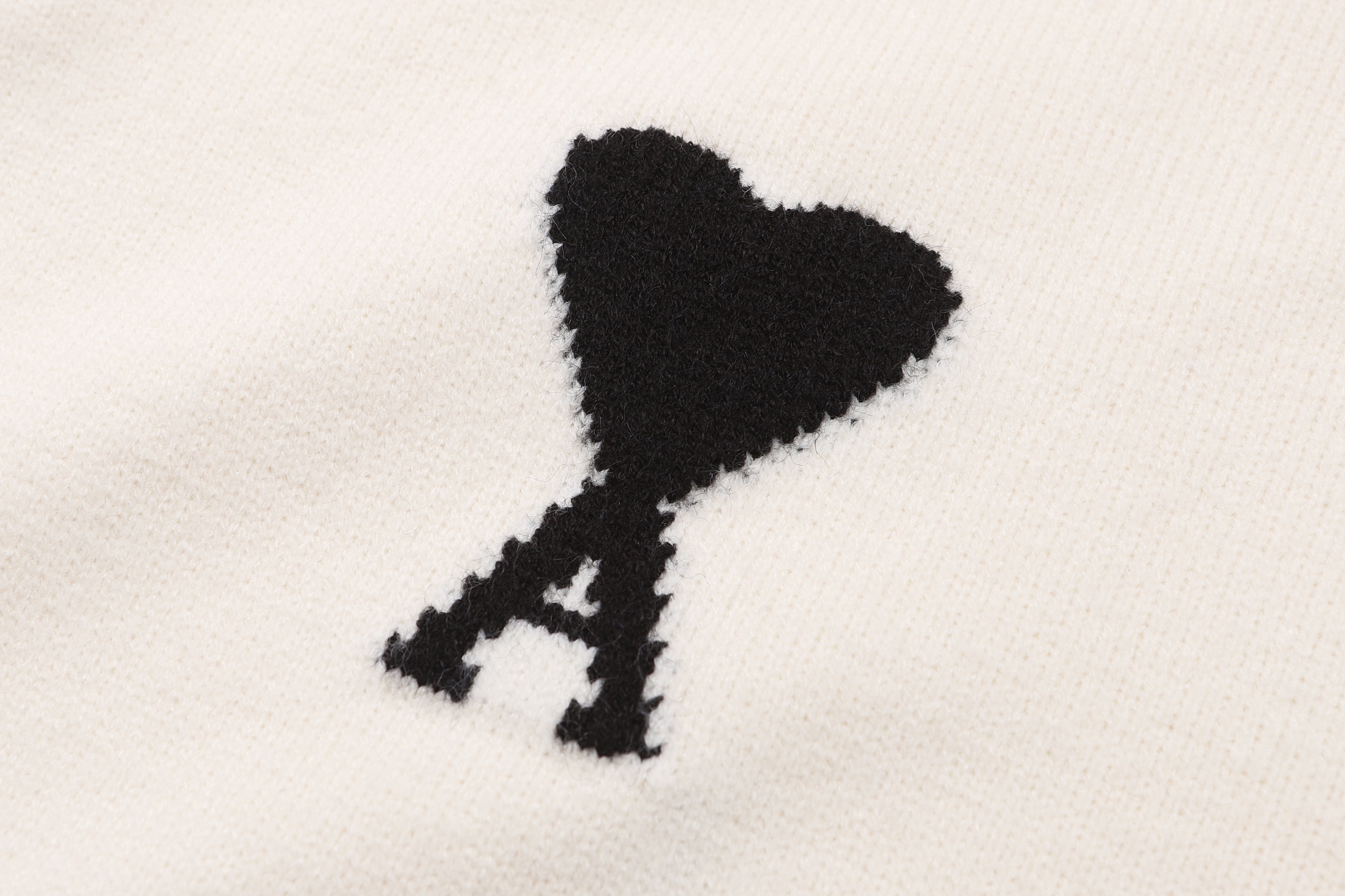 AMIPARIS 羊毛爱心logo标识Polo领针织毛衣 针织衫 外套 长袖 杏色 灰色 B0