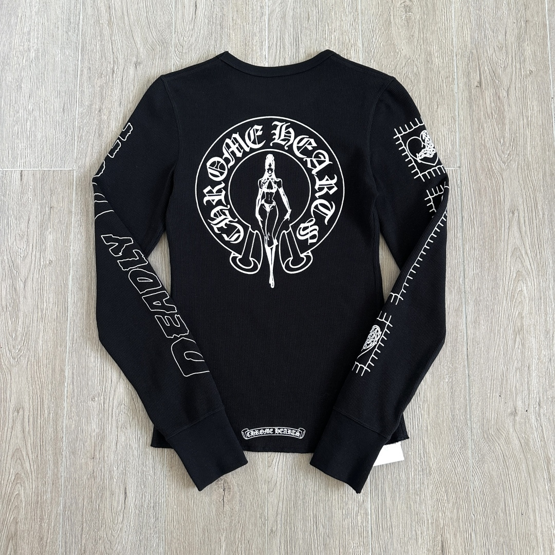 Chrome Hearts ch 克罗心  DEADLY DOLL 华夫格美少女 马蹄  女款 黑色 白色 