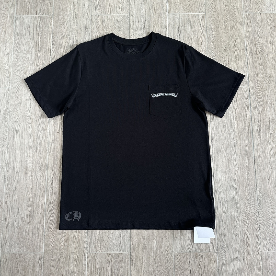Chrome Hearts CH 克罗心 经典卷轴  背后字体  印花圆领短袖 T恤 白色 黑色 A5  
