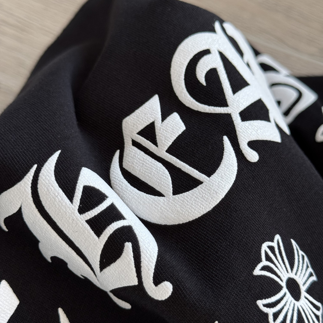 Chrome Hearts CH 克罗心 经典卷轴  背后字体  印花圆领短袖 T恤 白色 黑色 A5  