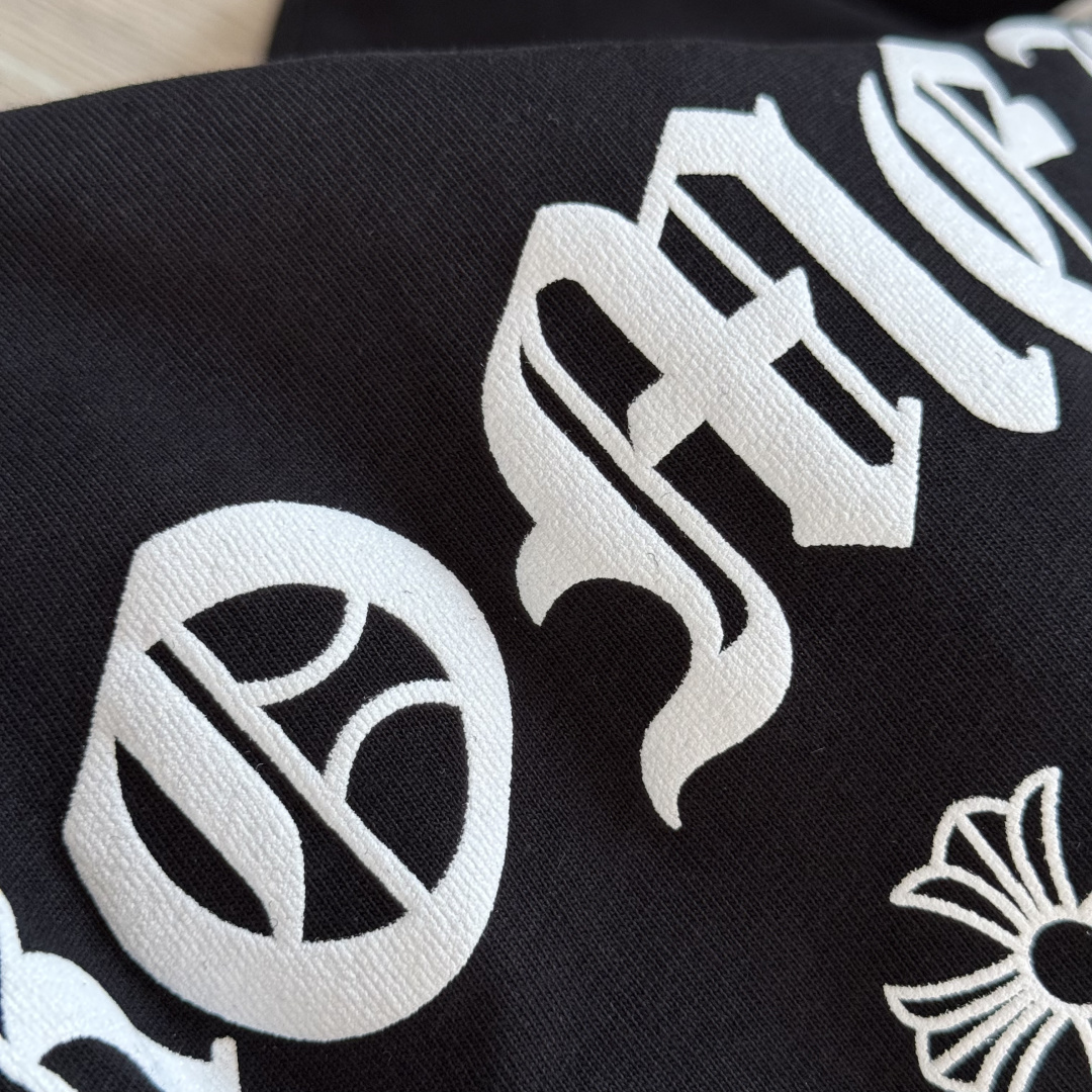 Chrome Hearts CH 克罗心 经典卷轴  背后字体  印花圆领短袖 T恤 白色 黑色 A5  