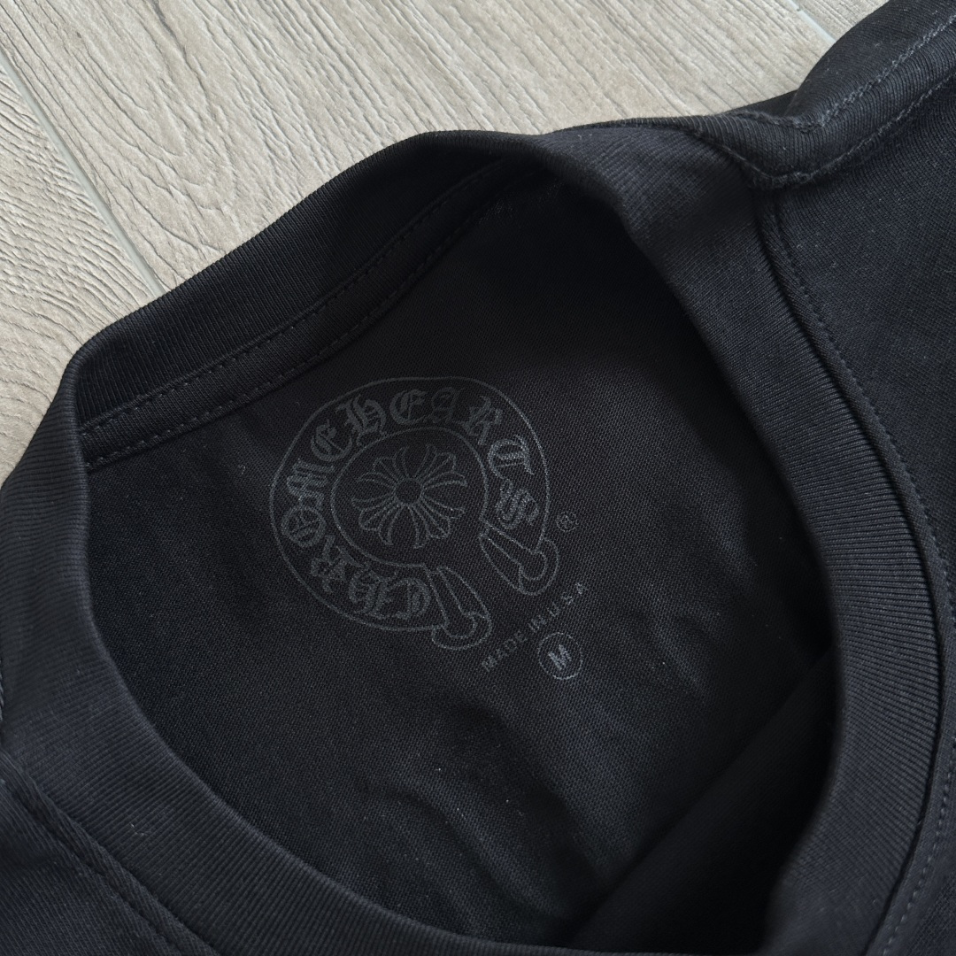 Chrome Hearts CH 克罗心 经典卷轴  背后字体  印花圆领短袖 T恤 白色 黑色 A5  