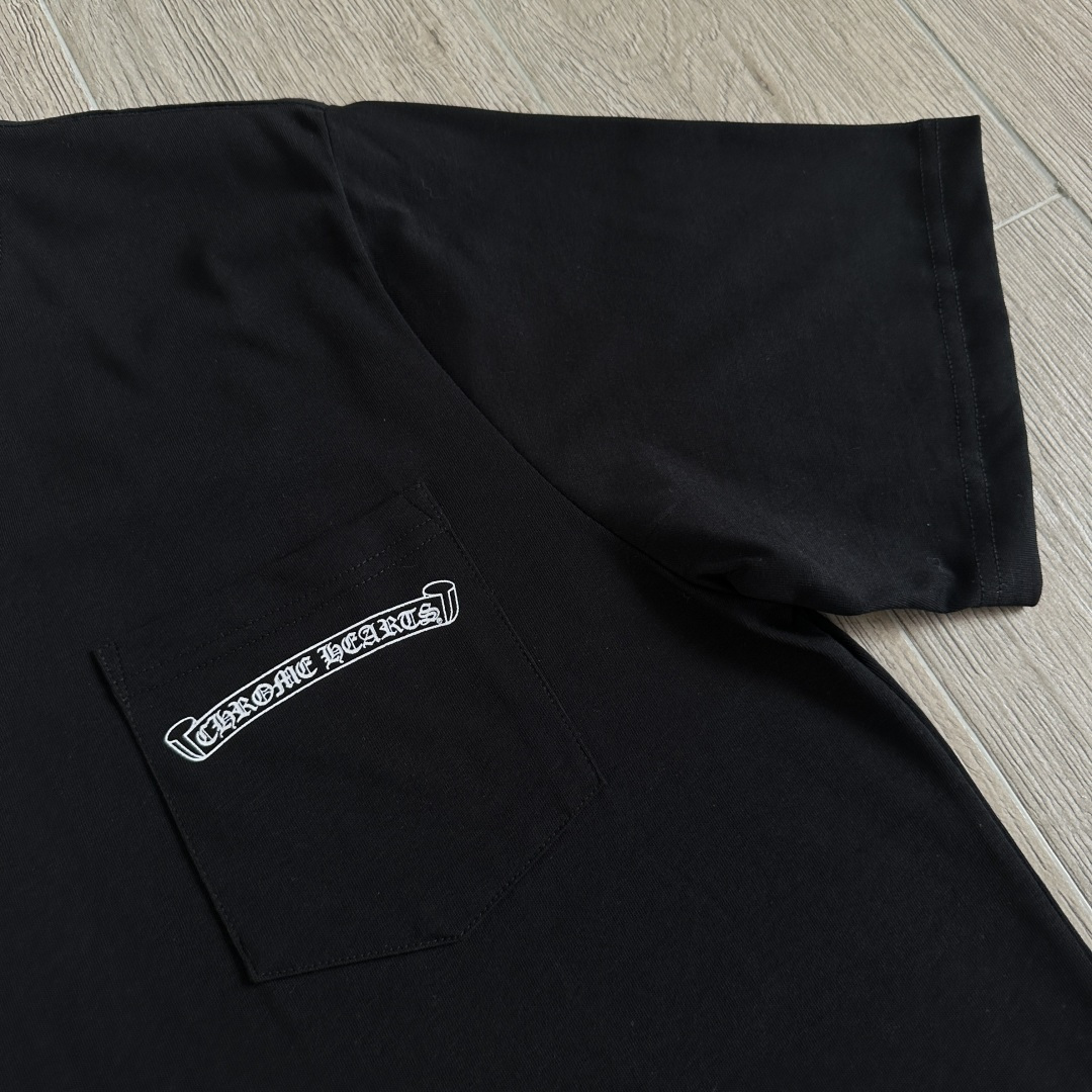 Chrome Hearts CH 克罗心 经典卷轴  背后字体  印花圆领短袖 T恤 白色 黑色 A5  