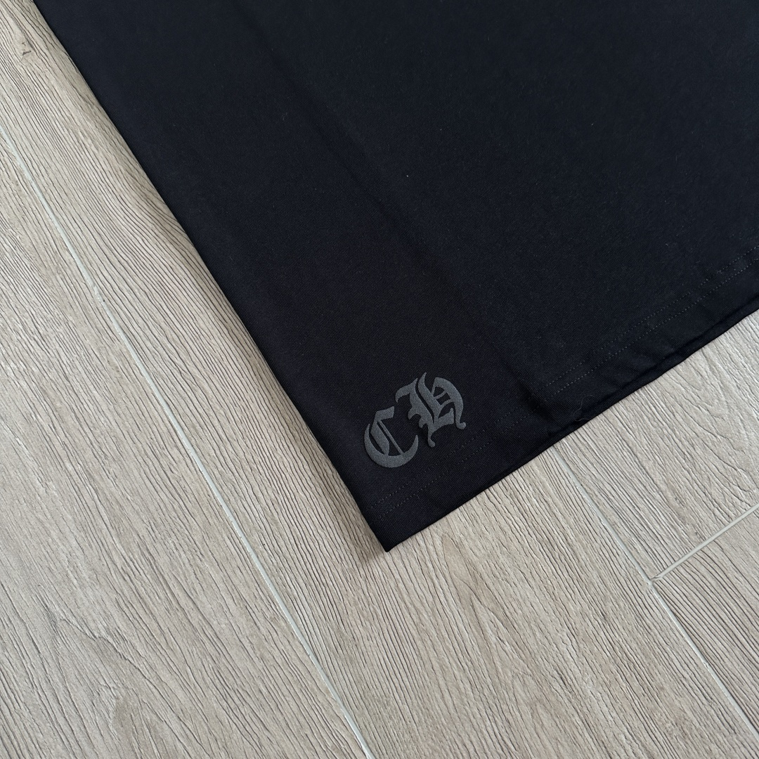 Chrome Hearts CH 克罗心 经典卷轴  背后字体  印花圆领短袖 T恤 白色 黑色 A5  