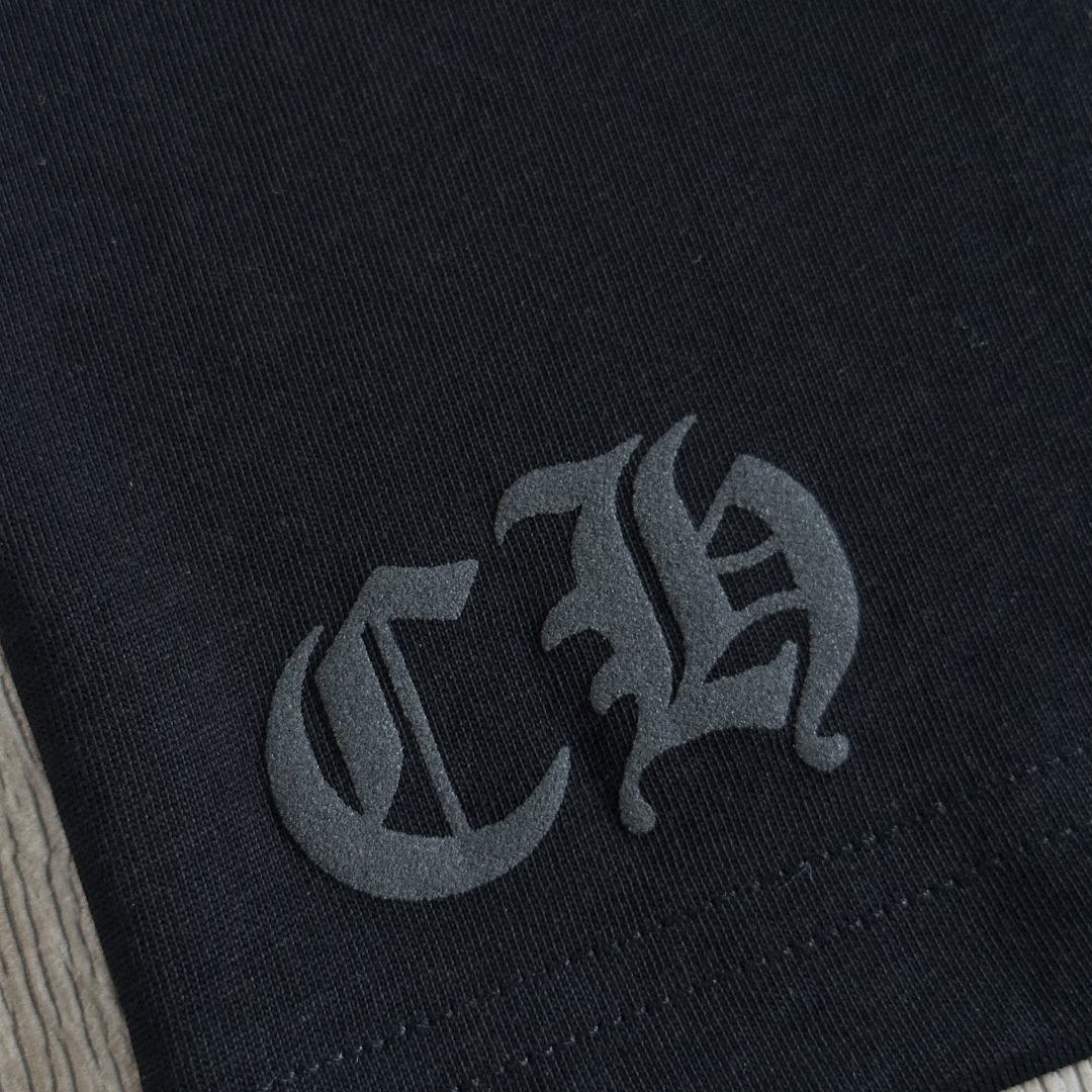 Chrome Hearts CH 克罗心 经典卷轴  背后字体  印花圆领短袖 T恤 白色 黑色 A5  
