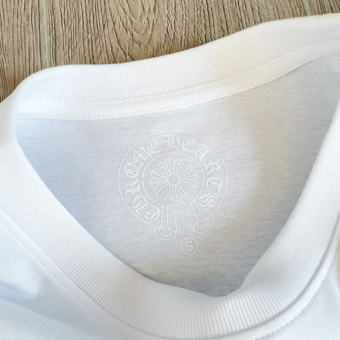 Chrome Hearts CH 克罗心 经典卷轴  背后字体  印花圆领短袖 T恤 白色 黑色 A5  