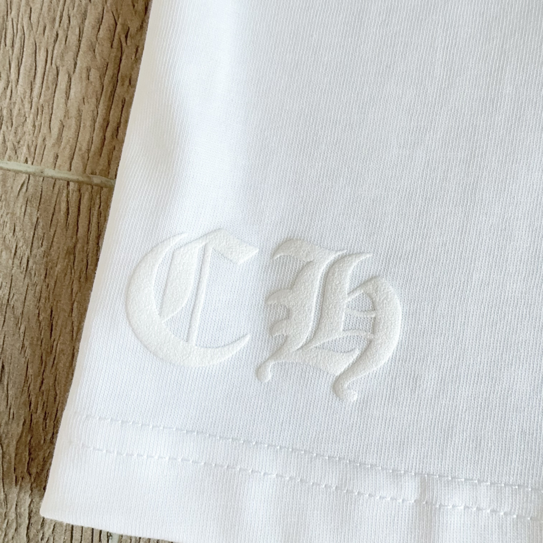 Chrome Hearts CH 克罗心 经典卷轴  背后字体  印花圆领短袖 T恤 白色 黑色 A5  