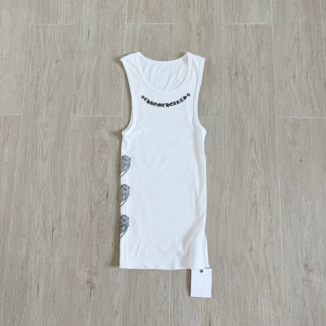 Chrome Hearts CH 克罗心 侧面 爱心藤蔓 白色 女款背心 