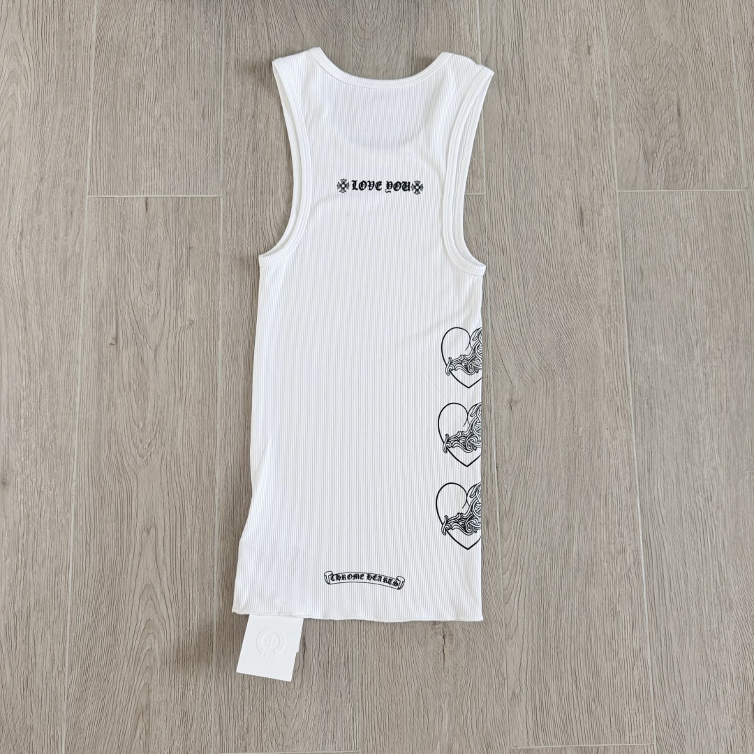 Chrome Hearts CH 克罗心 侧面 爱心藤蔓 白色 女款背心 